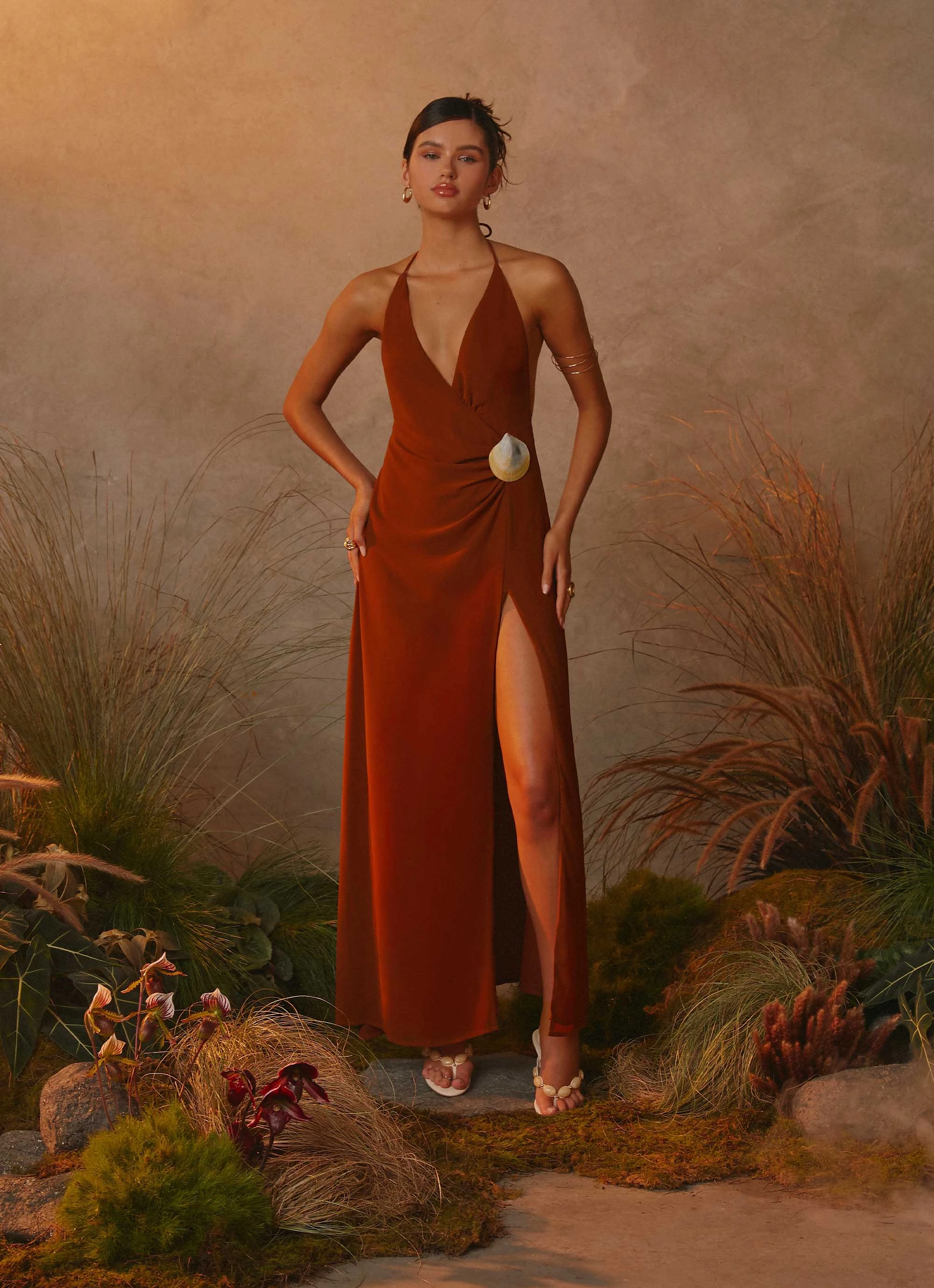 Marjoram Maxi Dress - Chocolate Classic Design