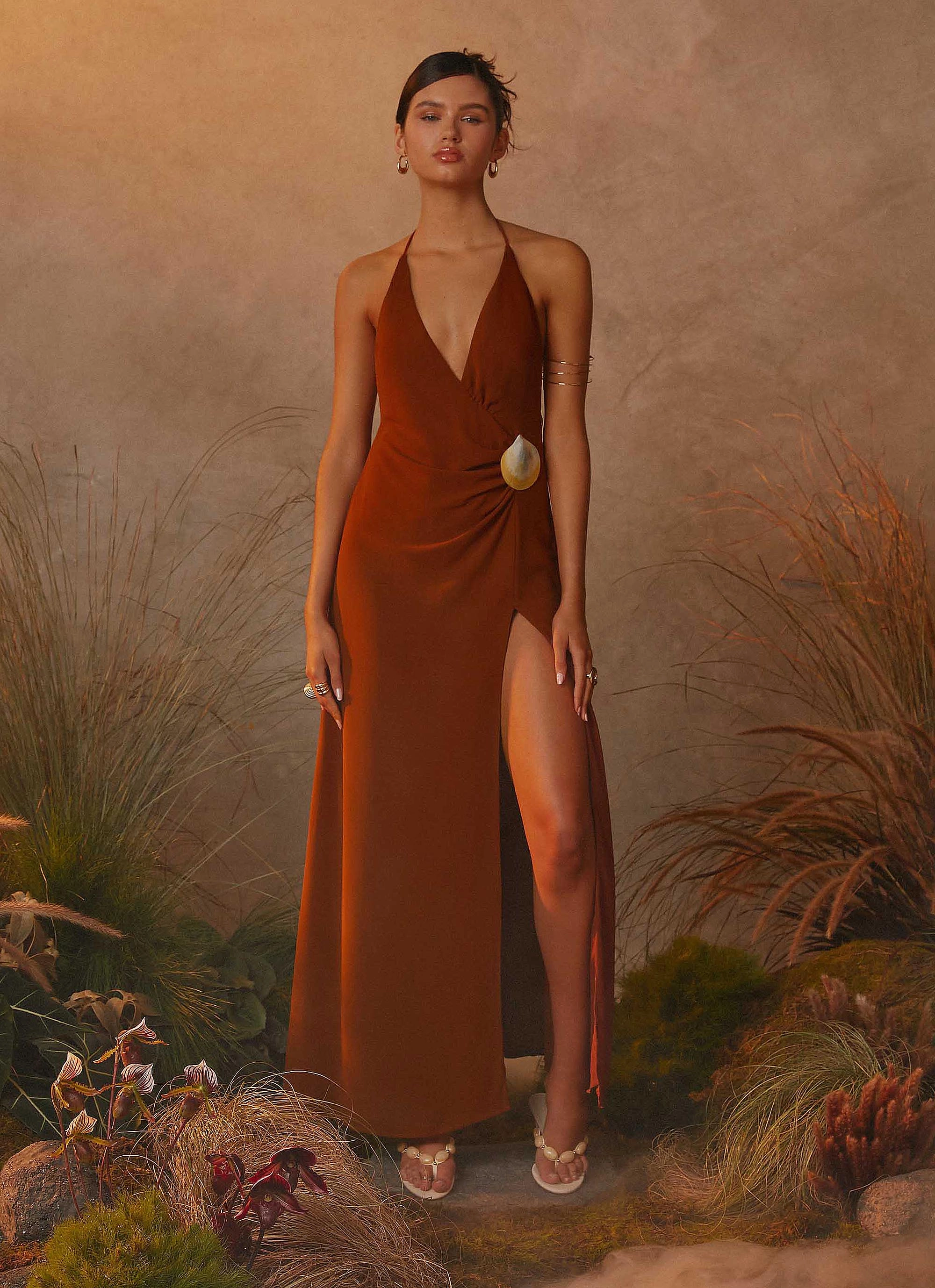 Marjoram Maxi Dress - Chocolate Feminine Movement