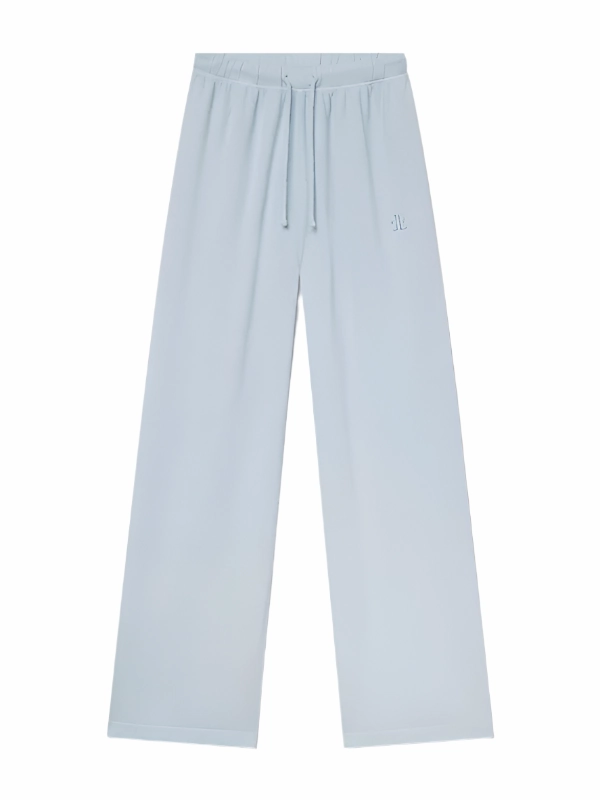 Drawstring Wide Leg Sweatpant in Dusty Blue Flex Fit