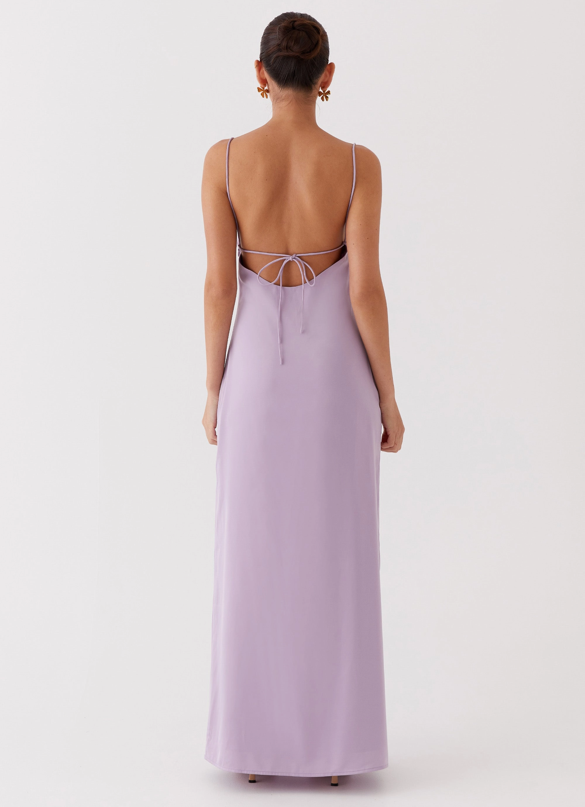 Dream Sight Lace Satin Maxi Dress - Lilac Casual Must-Have