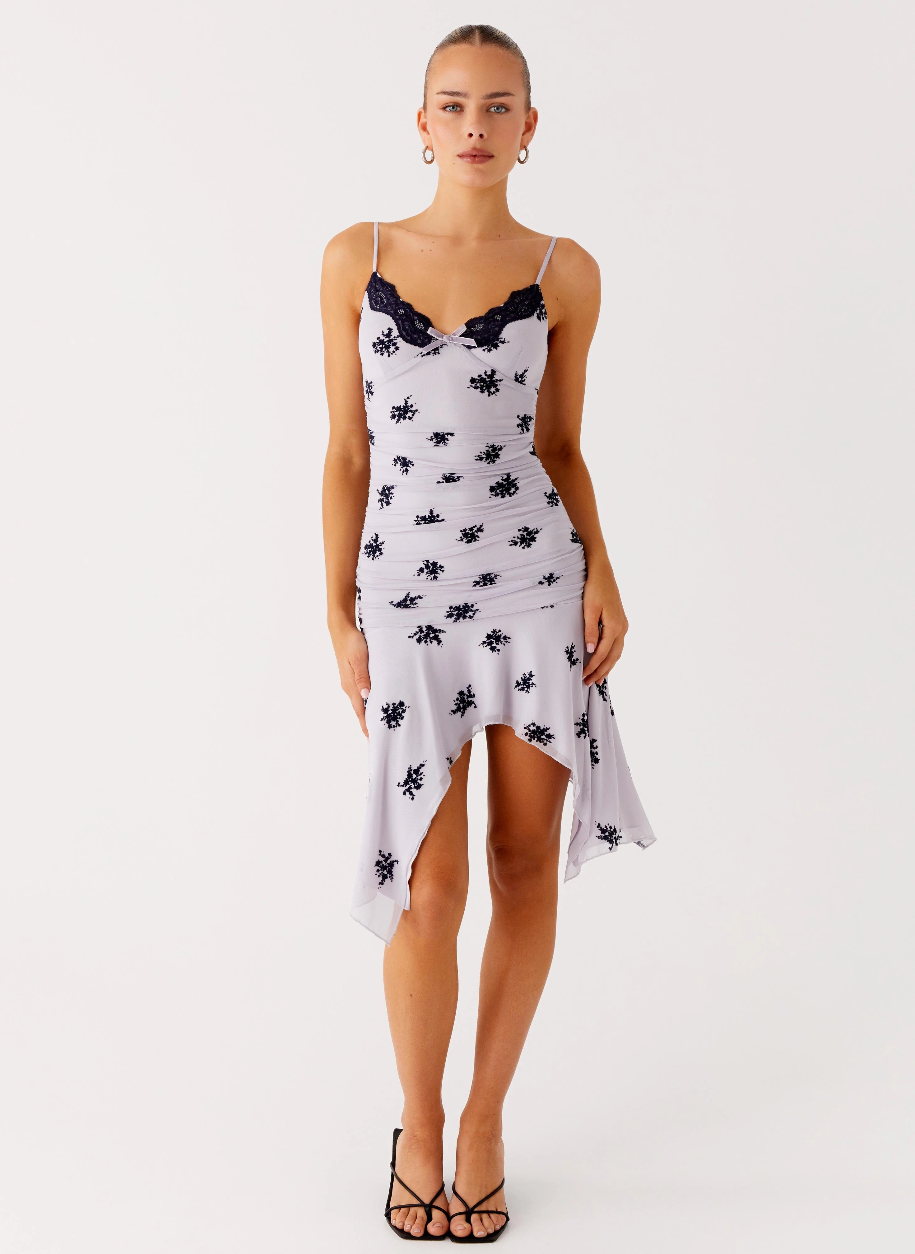 Fall Comfort Amor Flock Hanky Mini Dress - Lilac