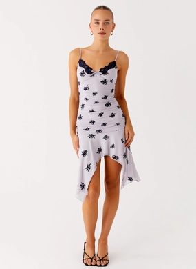 Soft cotton dress Night wear Amor Flock Hanky Mini Dress - Lilac