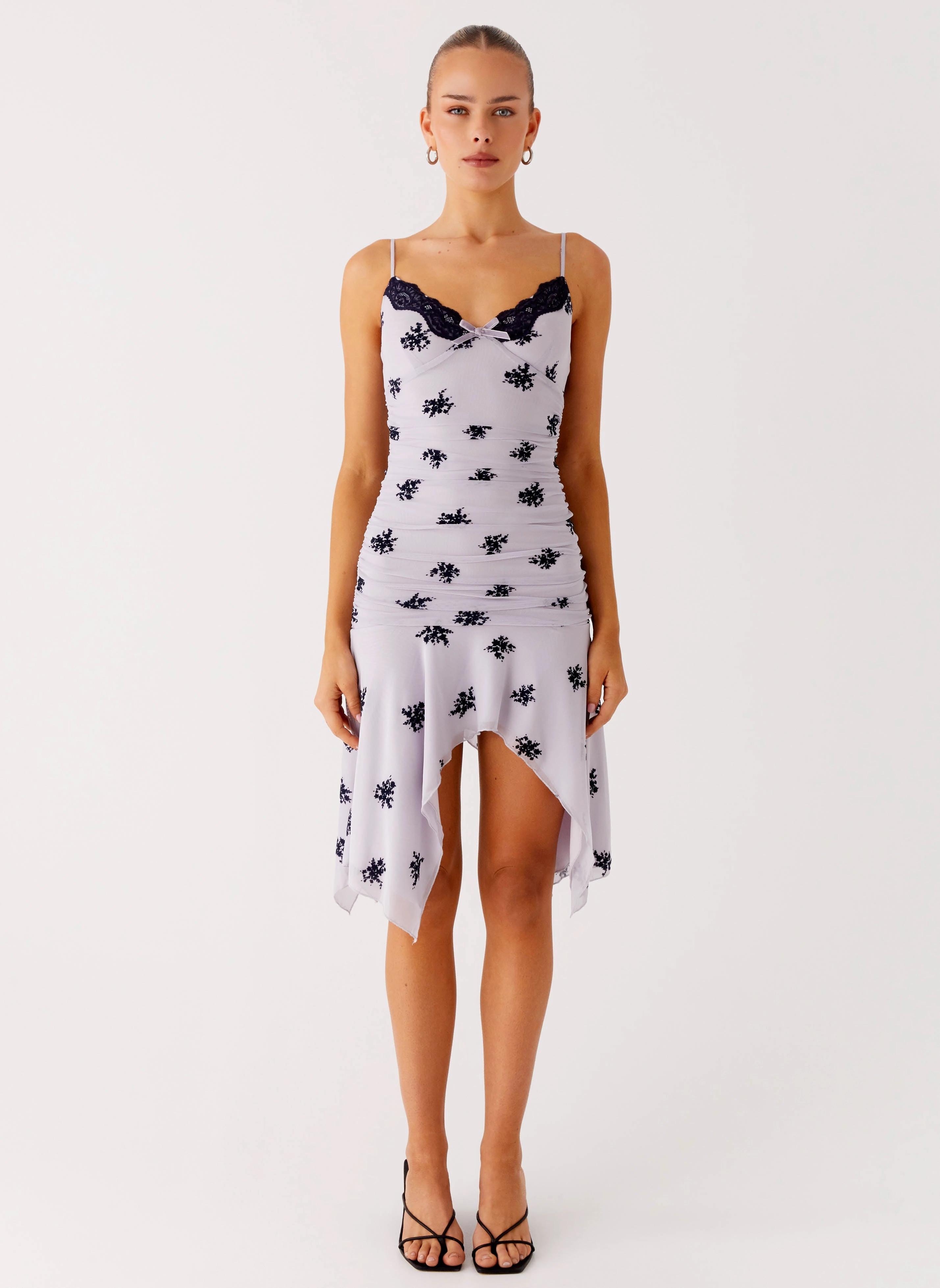 Amor Flock Hanky Mini Dress - Lilac Body Positive Plus Fit