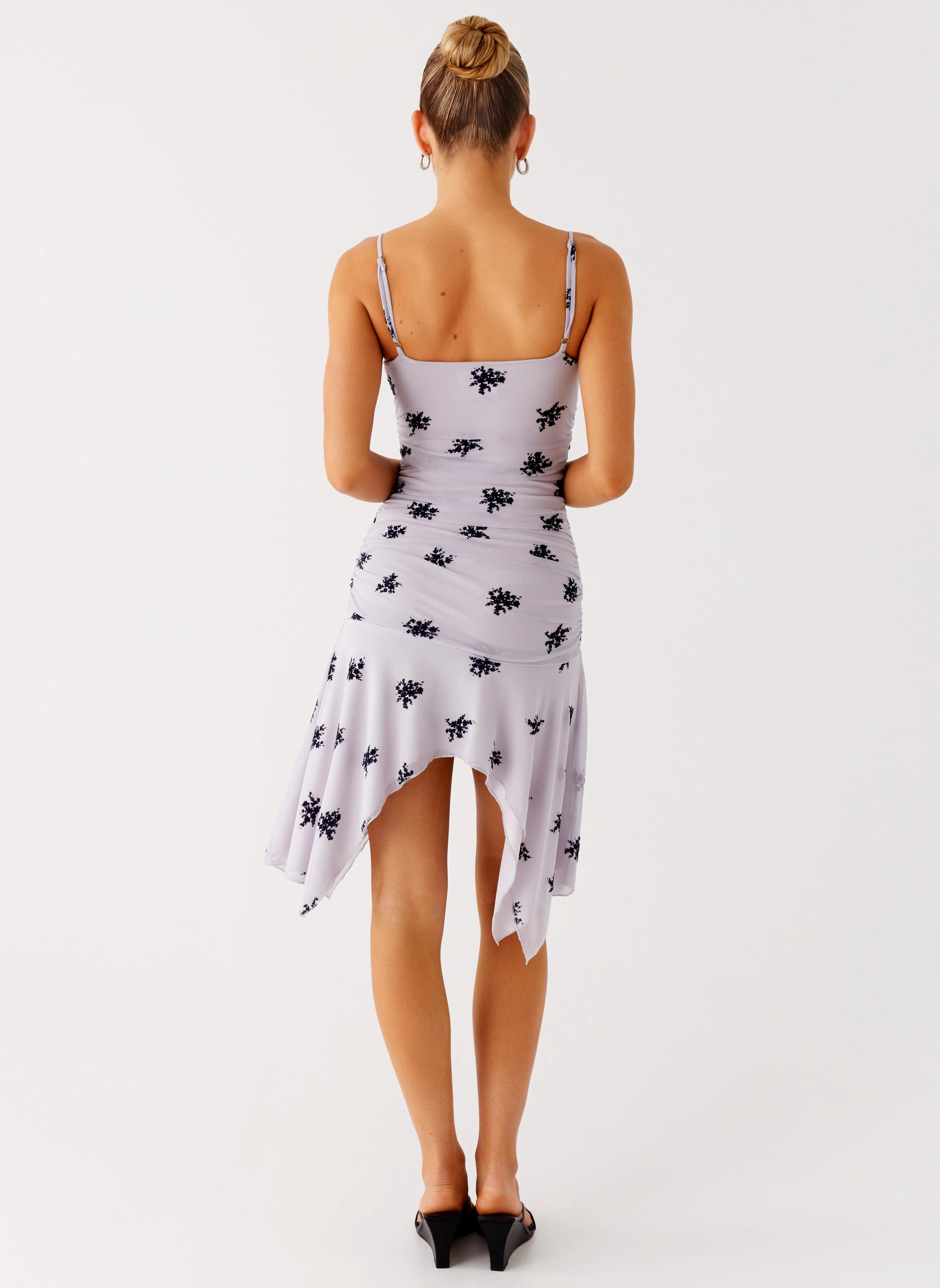 Amor Flock Hanky Mini Dress - Lilac Modern Design Autumn Ready