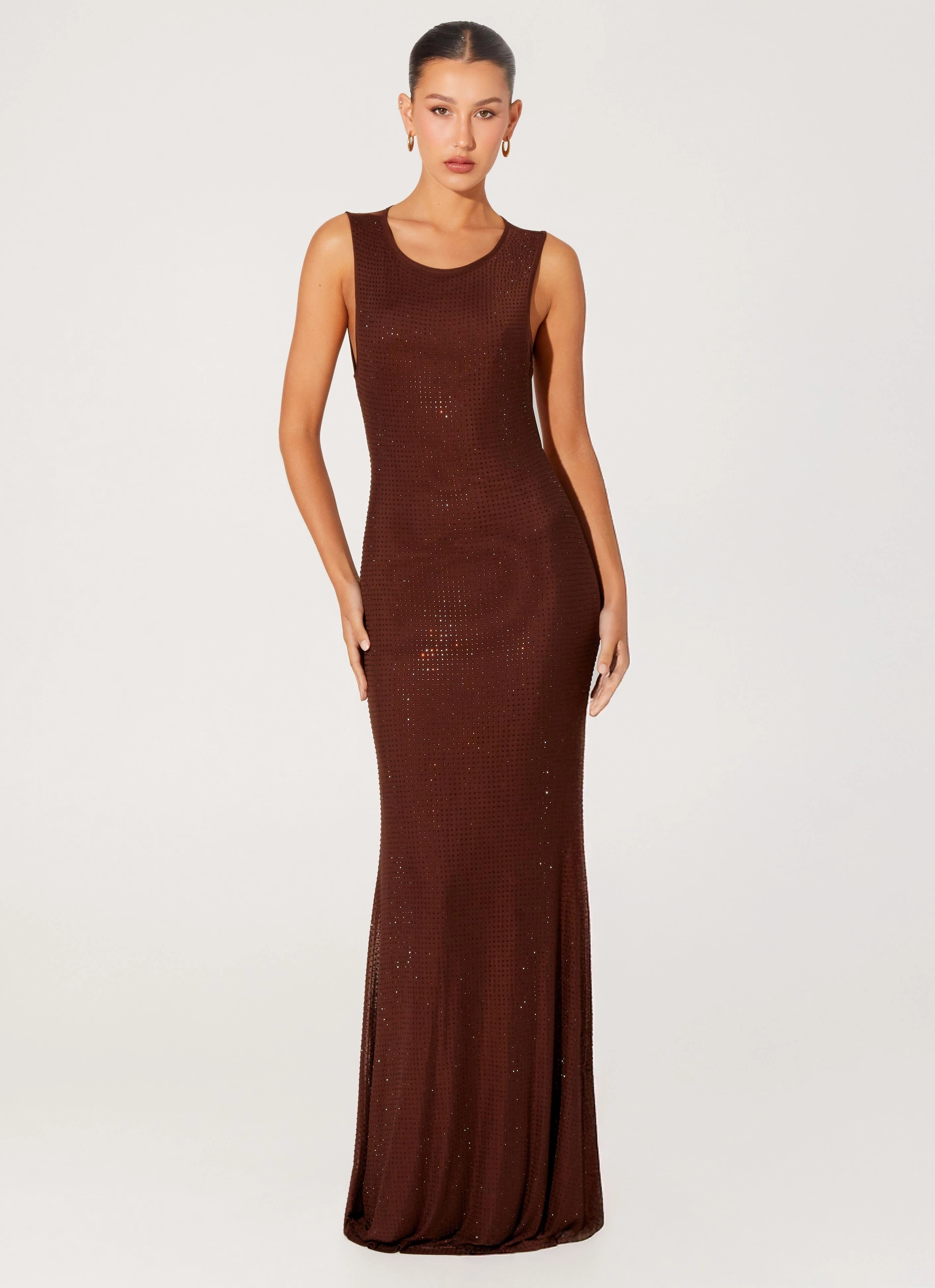 Everyday Ready Hot Sequins Maxi Dress - Chocolate