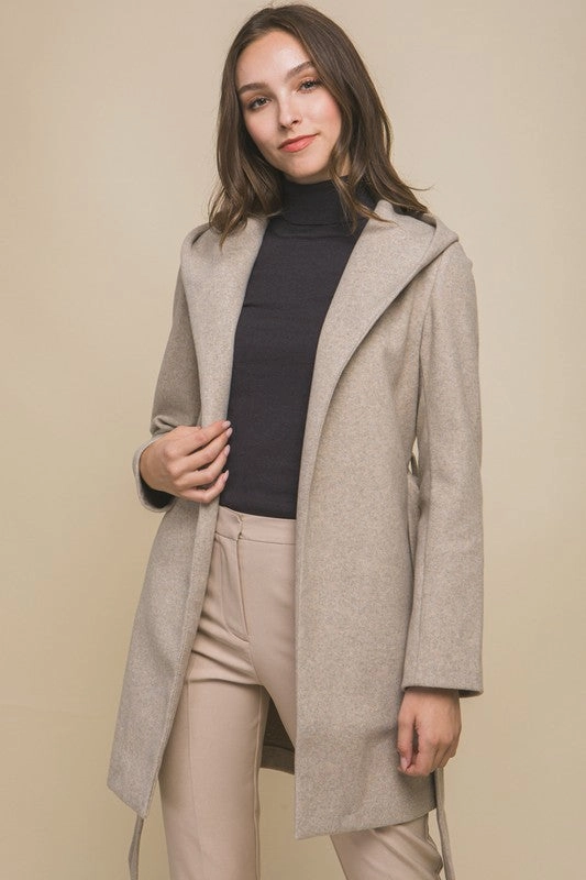 Lonnie JQ Fleece Belted Hoodie Coat S-XL TapedSeamConstruction WindproofTechnology