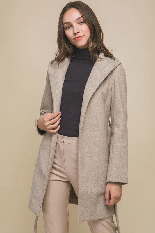 Lonnie JQ Fleece Belted Hoodie Coat S-XL Snow Block Crisp Layer