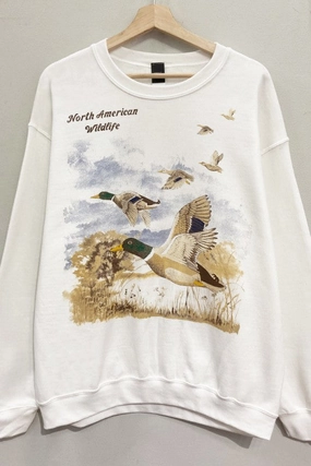Sporty Chic Ducks Wildlife Sweatshirt S-XL