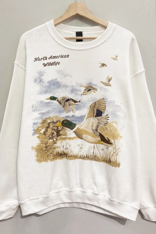 Sporty Chic Ducks Wildlife Sweatshirt S-XL