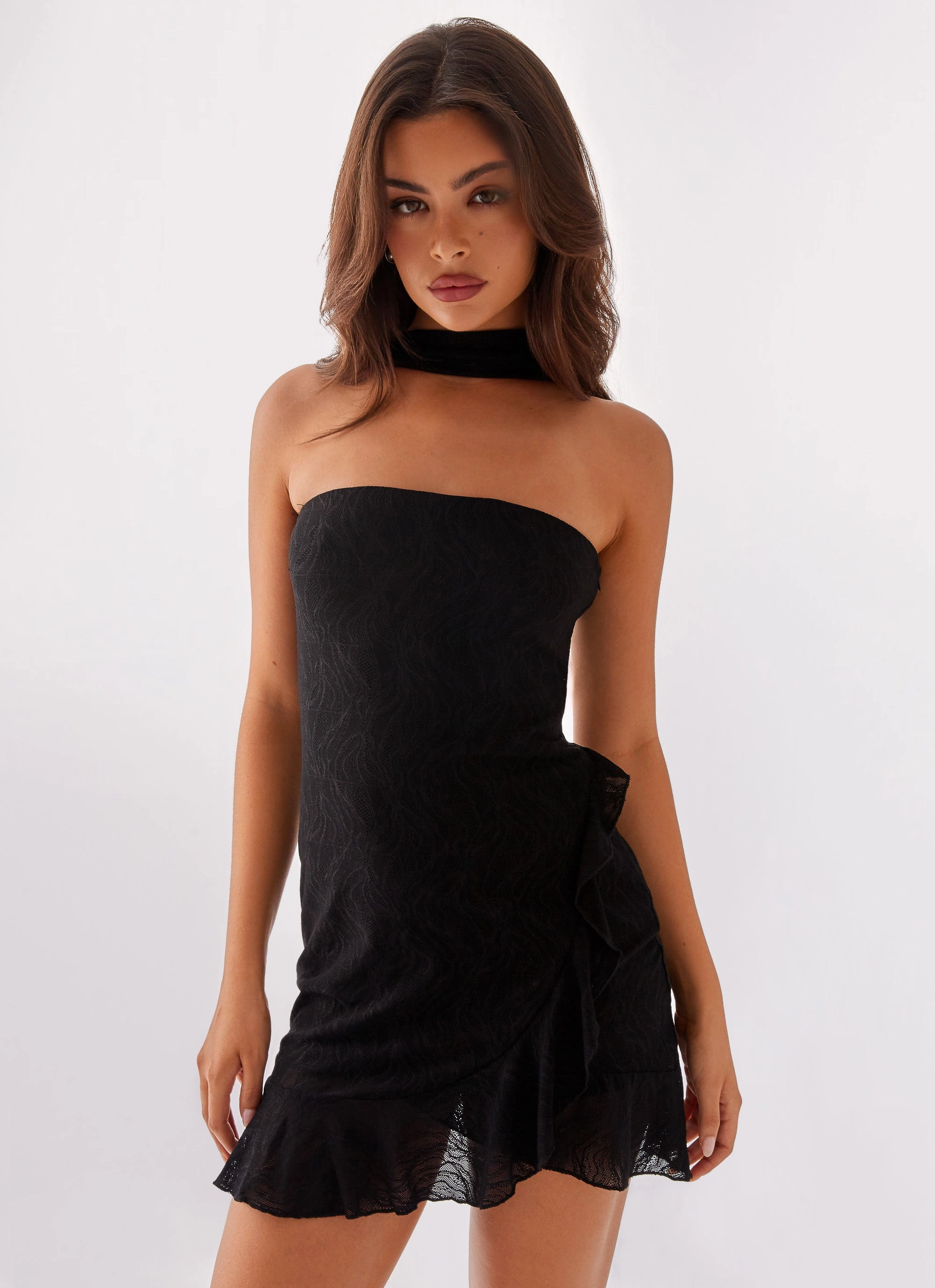 Date-Night Bad Habits Mini Dress - Black