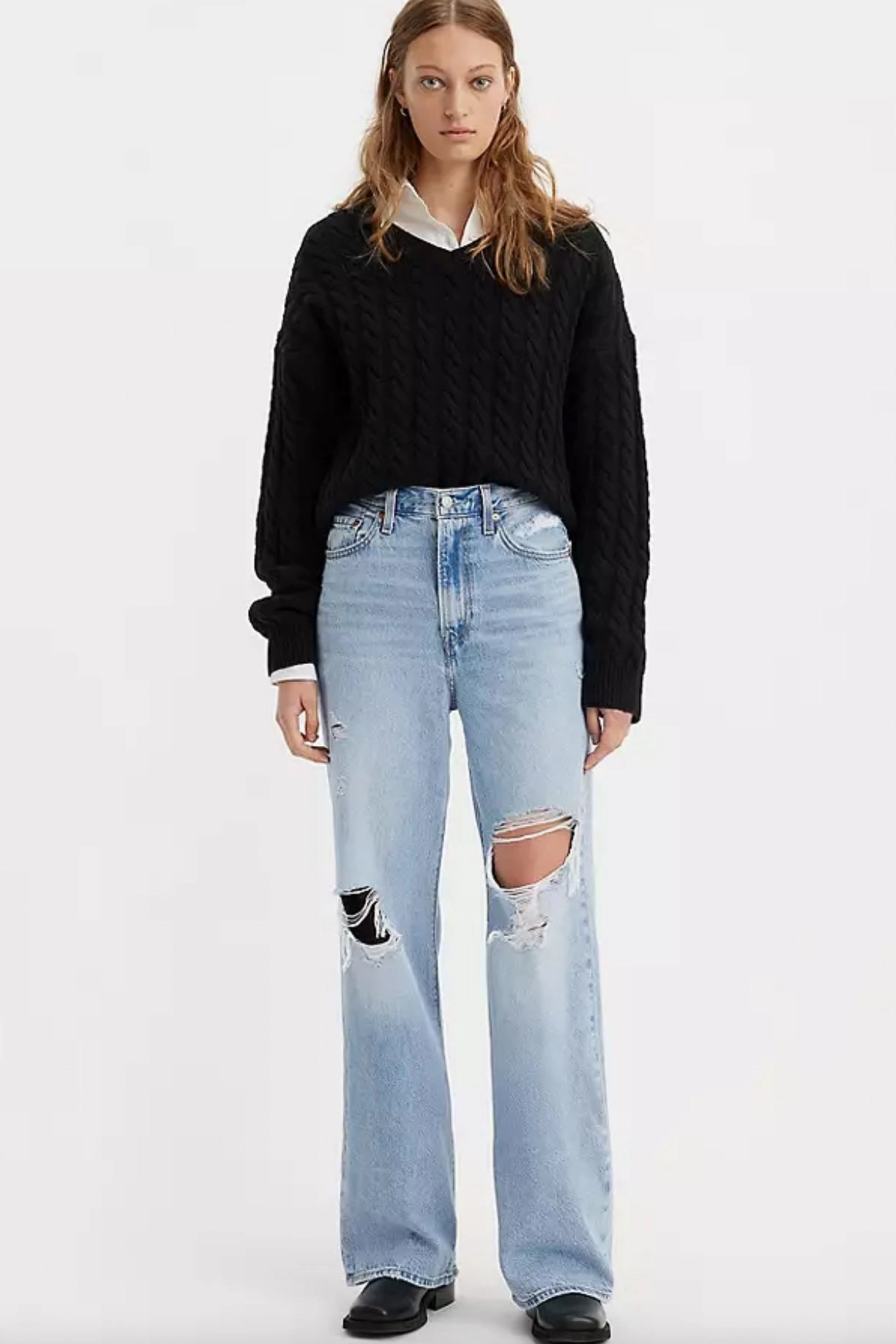 Quick Dry Fabric Levi's Ribcage Wide Leg Women's Jeans