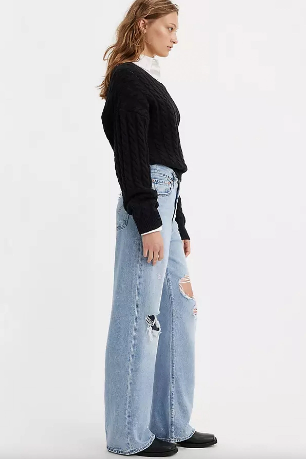 WrinkleFree Structure Levi's Ribcage Wide Leg Women's Jeans