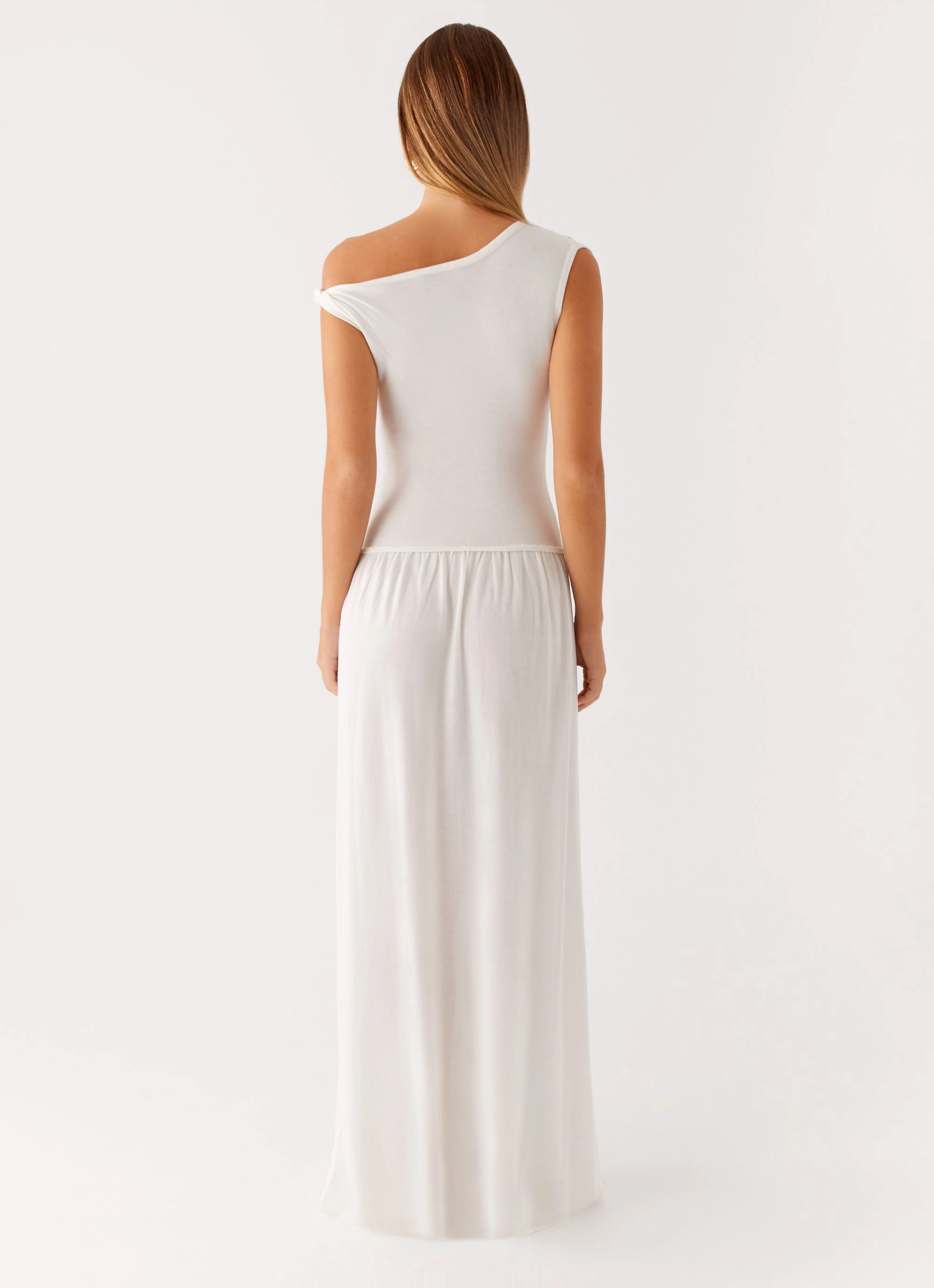 Ardella One Shoulder Maxi Dress - Ivory UV-Resistant retro-style