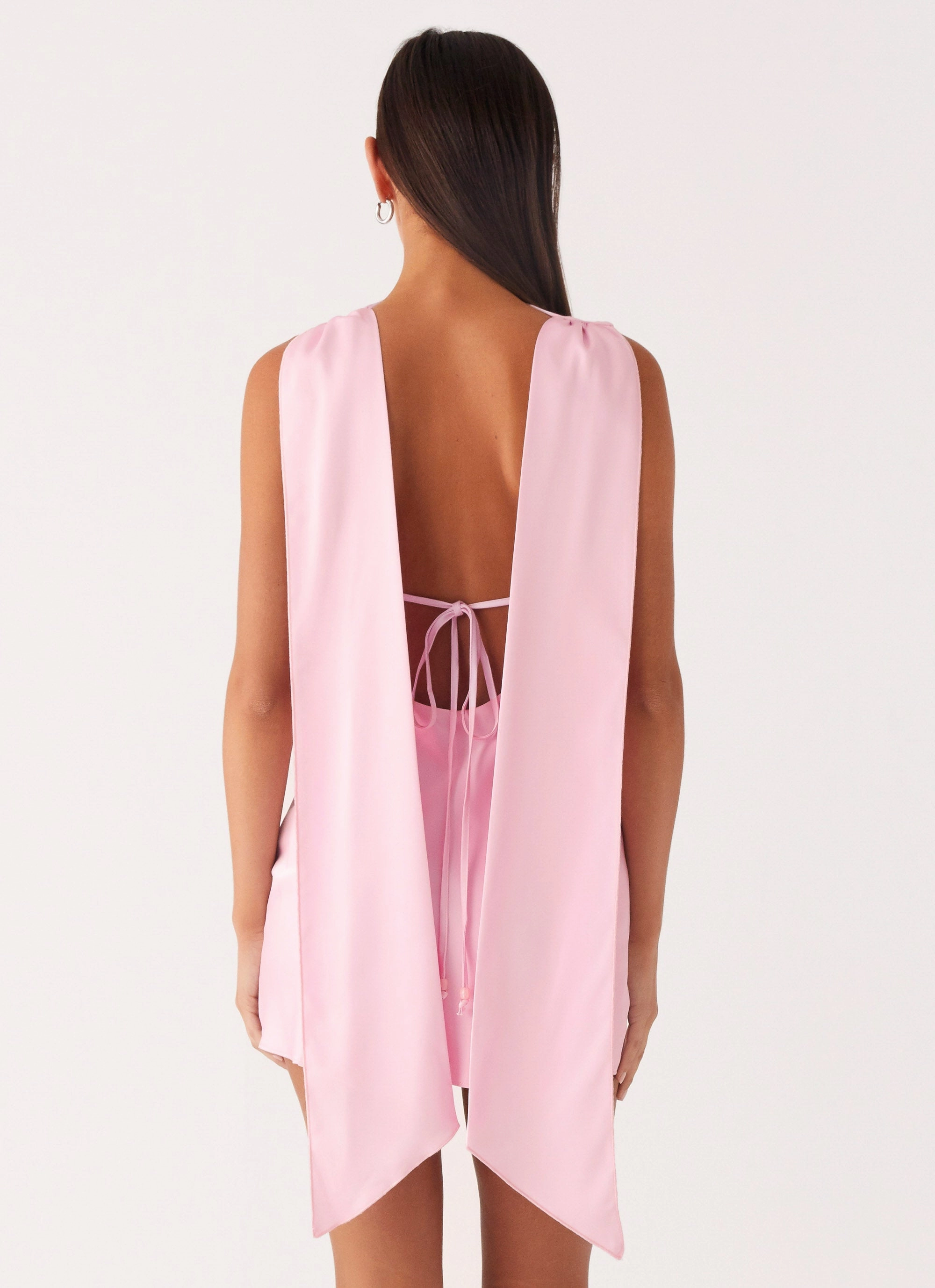 Cerina High Neck Mini Dress - Pink Chic Wear Formal Style