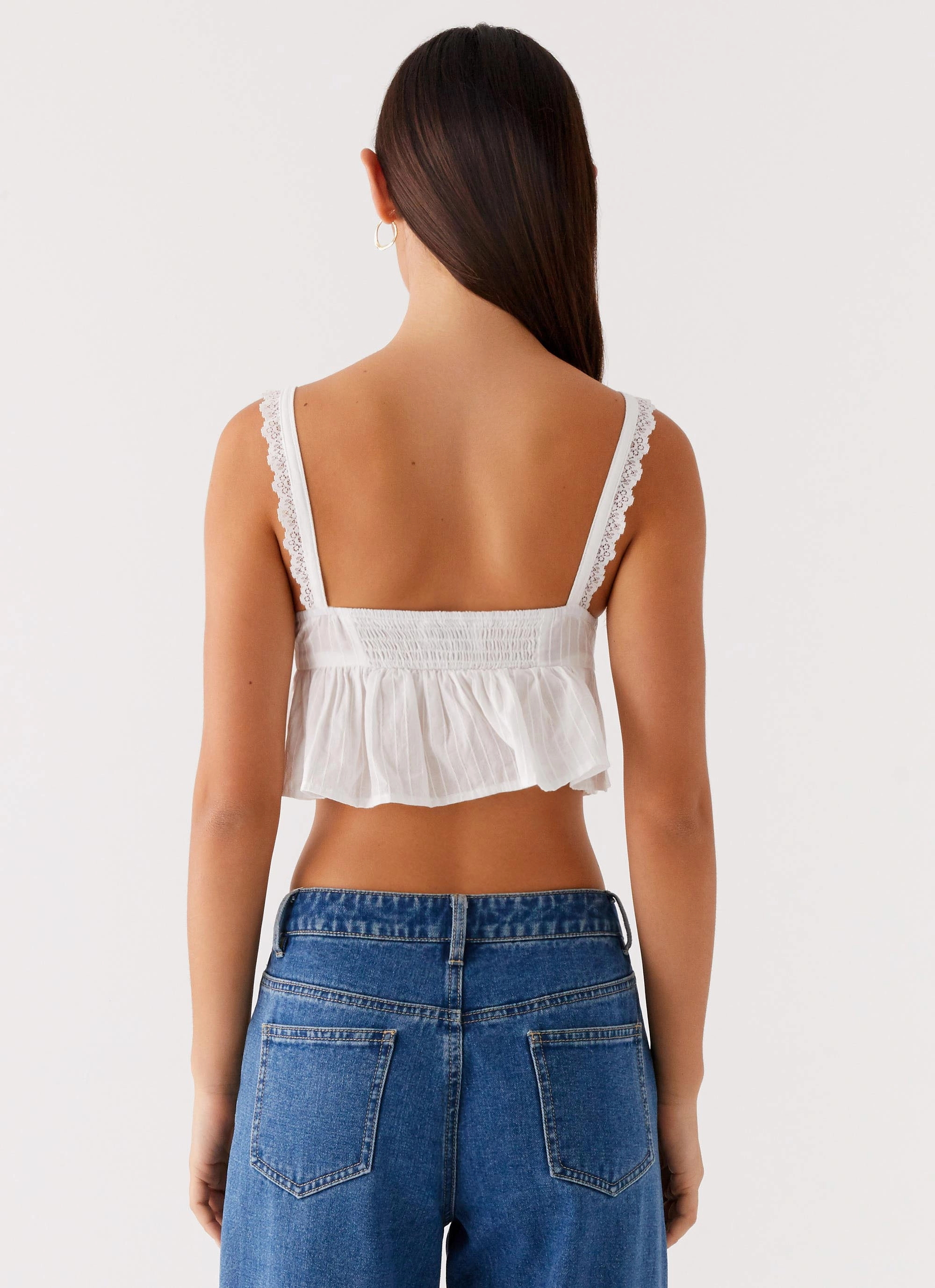 Reflective accents Elliana Cami Top - White