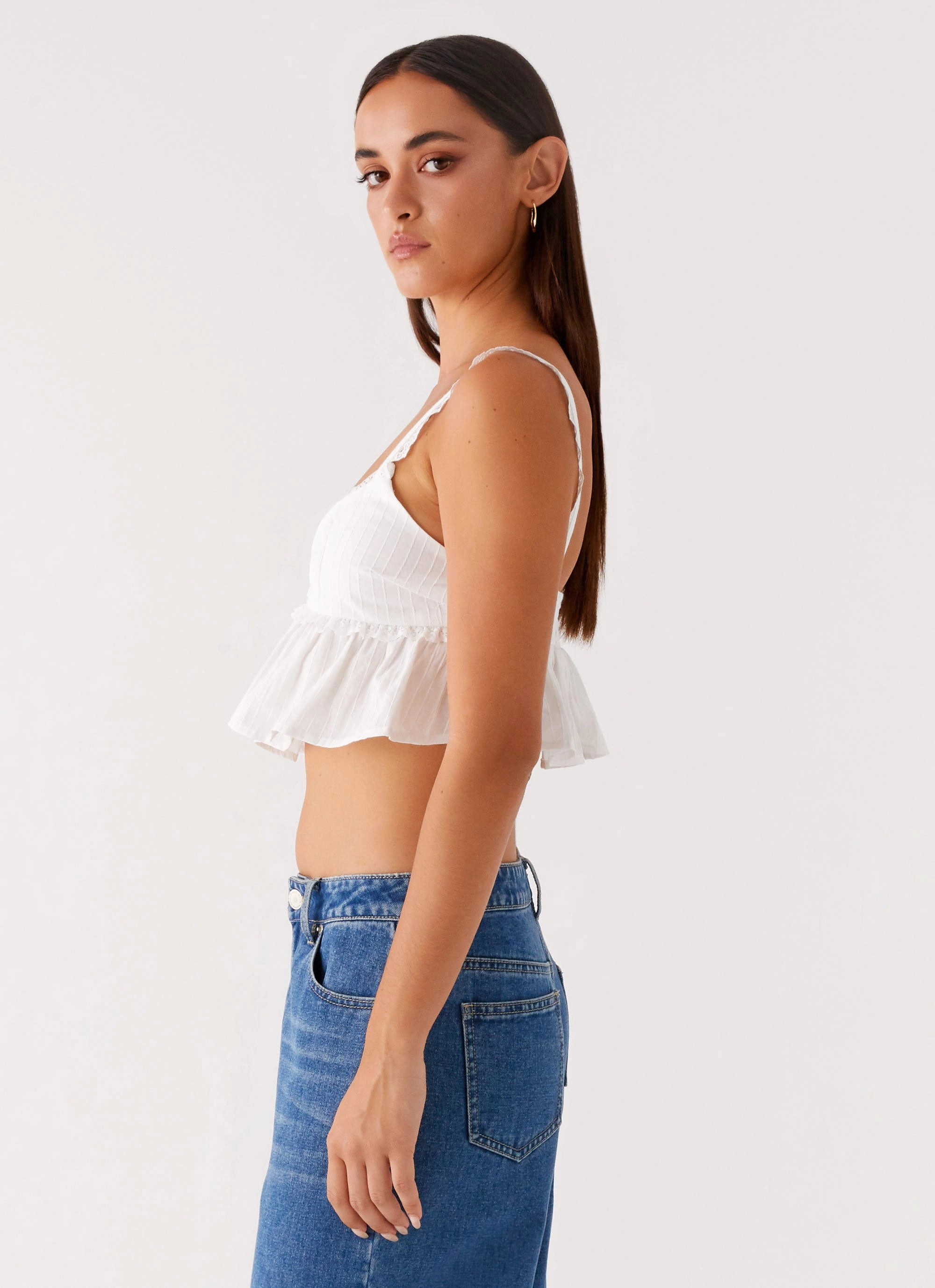 Elliana Cami Top - White WrinkleResistantTextile