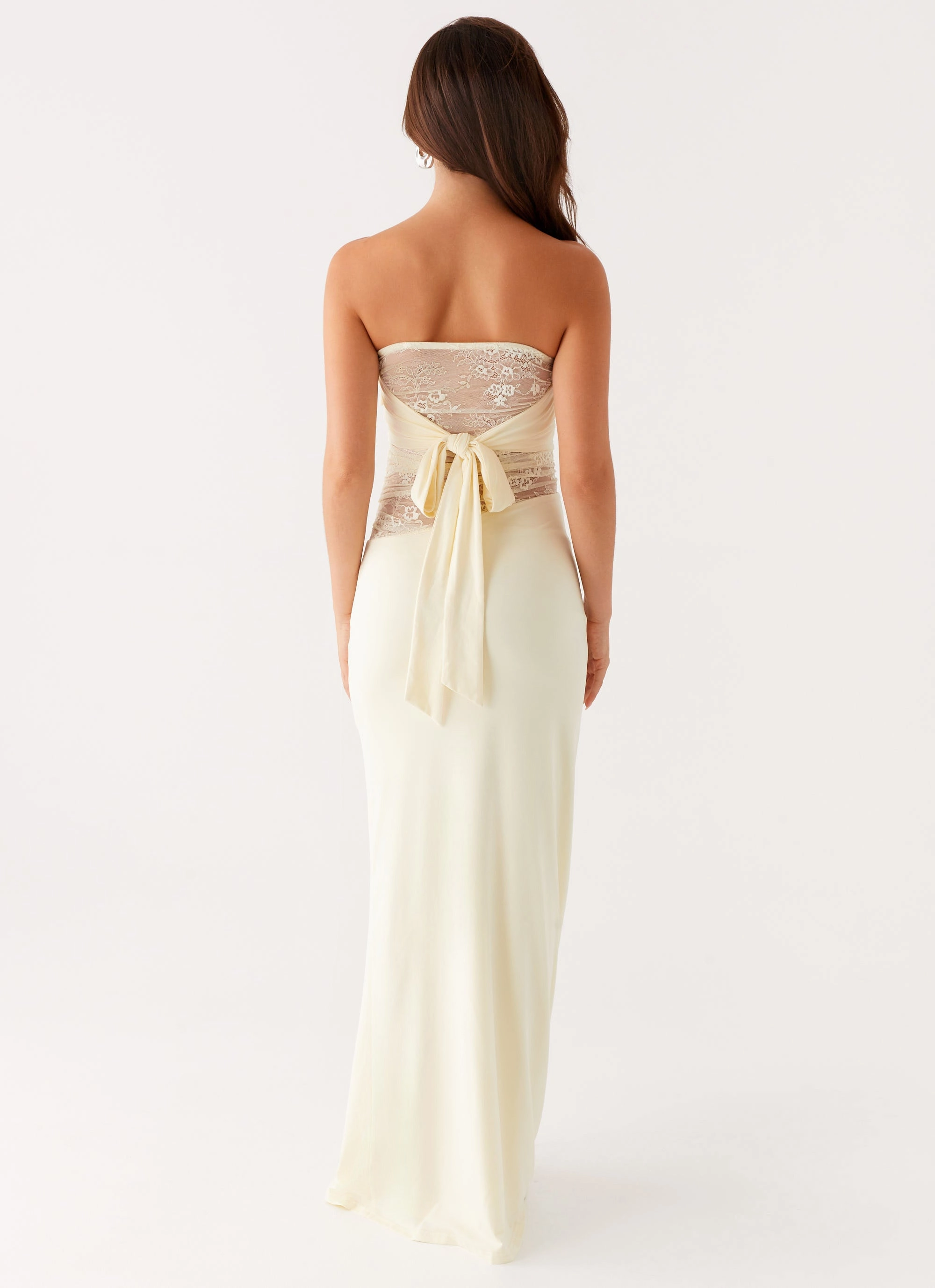 Sweet Energy Strapless Maxi Dress - Yellow Effortless Pair Simple Texture