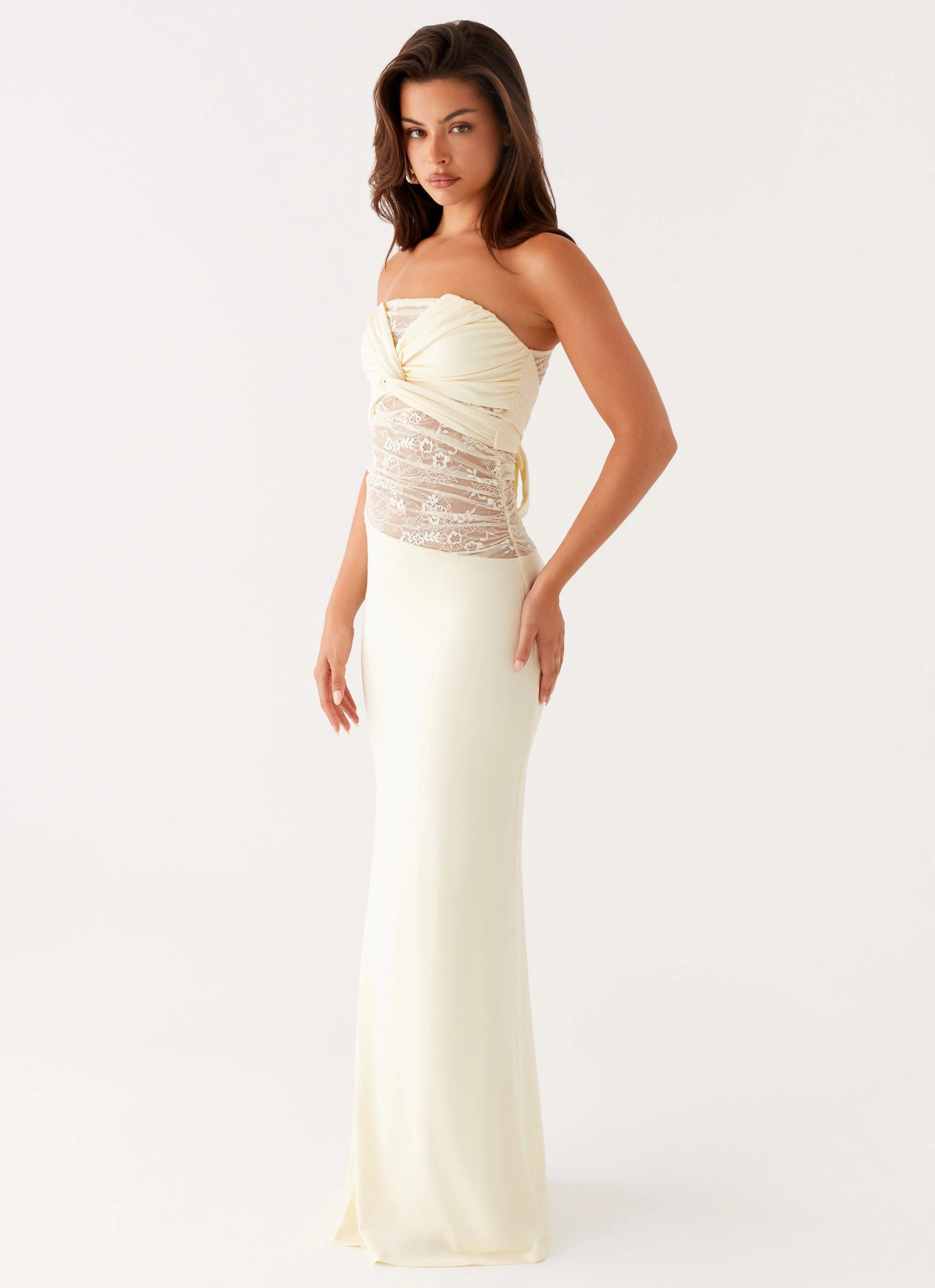 Polished Finish SmoothEdgeFinish Sweet Energy Strapless Maxi Dress - Yellow