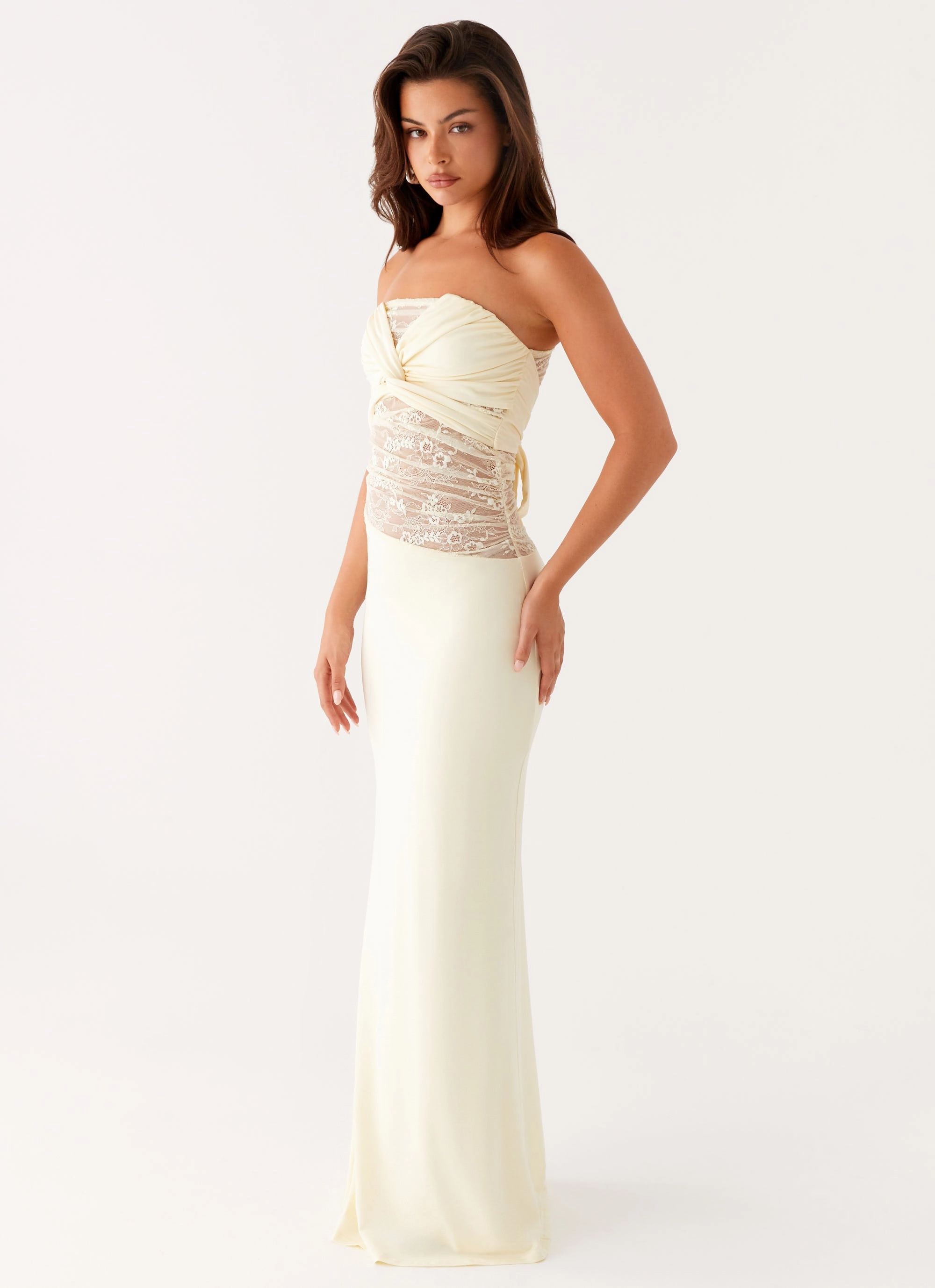 Anniversary-Event Sweet Energy Strapless Maxi Dress - Yellow