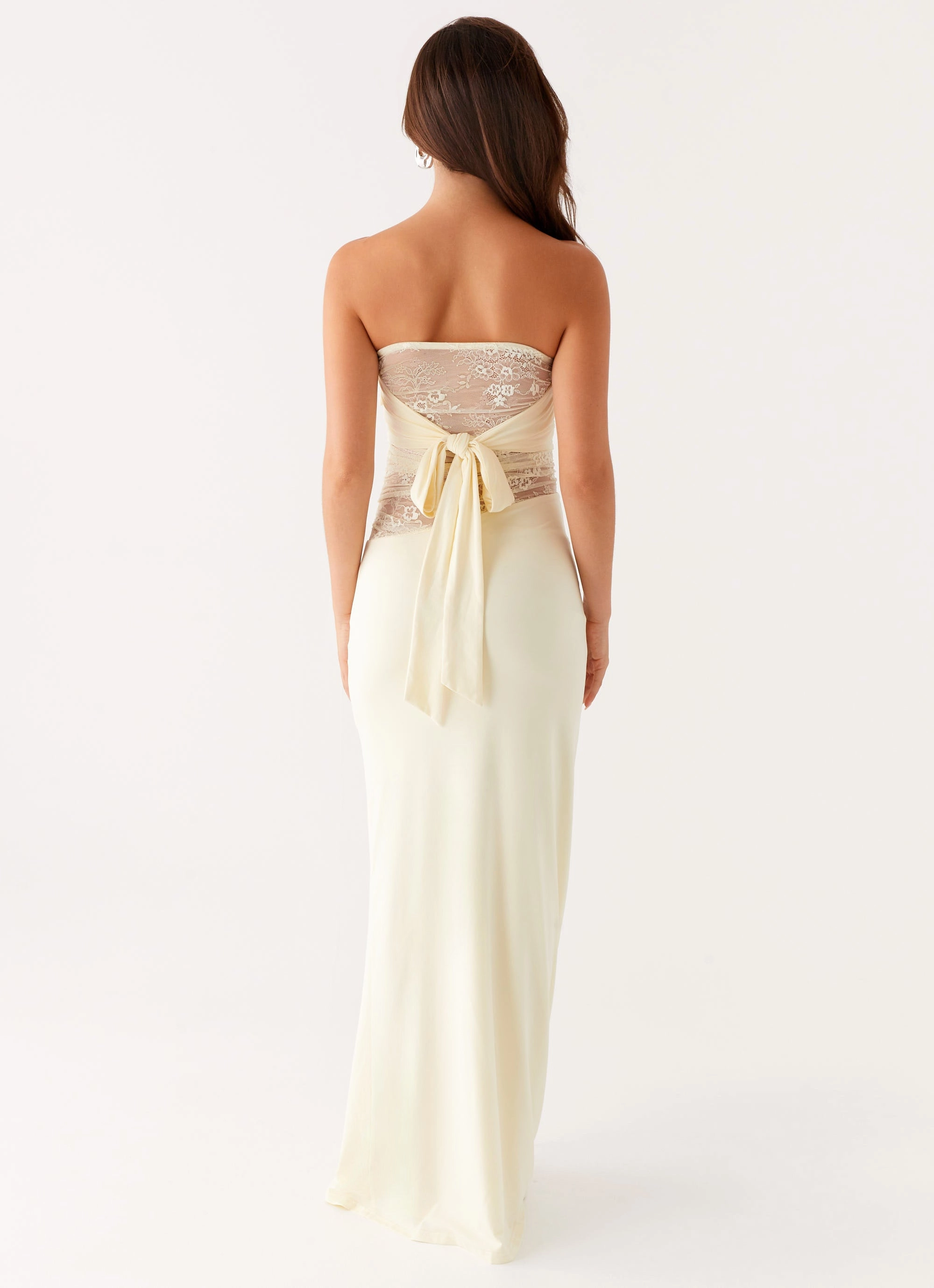 Event Safe Dreamy Look Sweet Energy Strapless Maxi Dress - Yellow