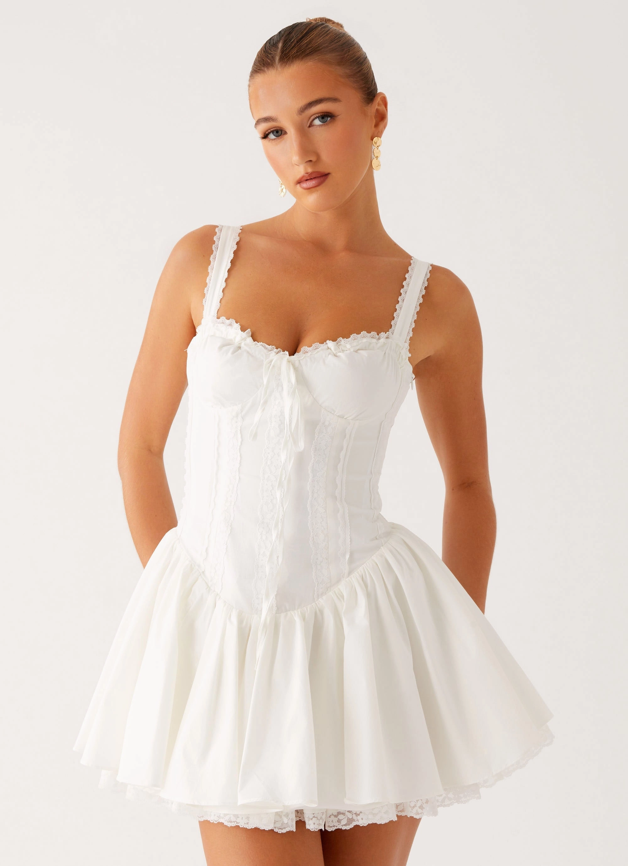 Flattering Style Fit Lacie Mini Dress - White