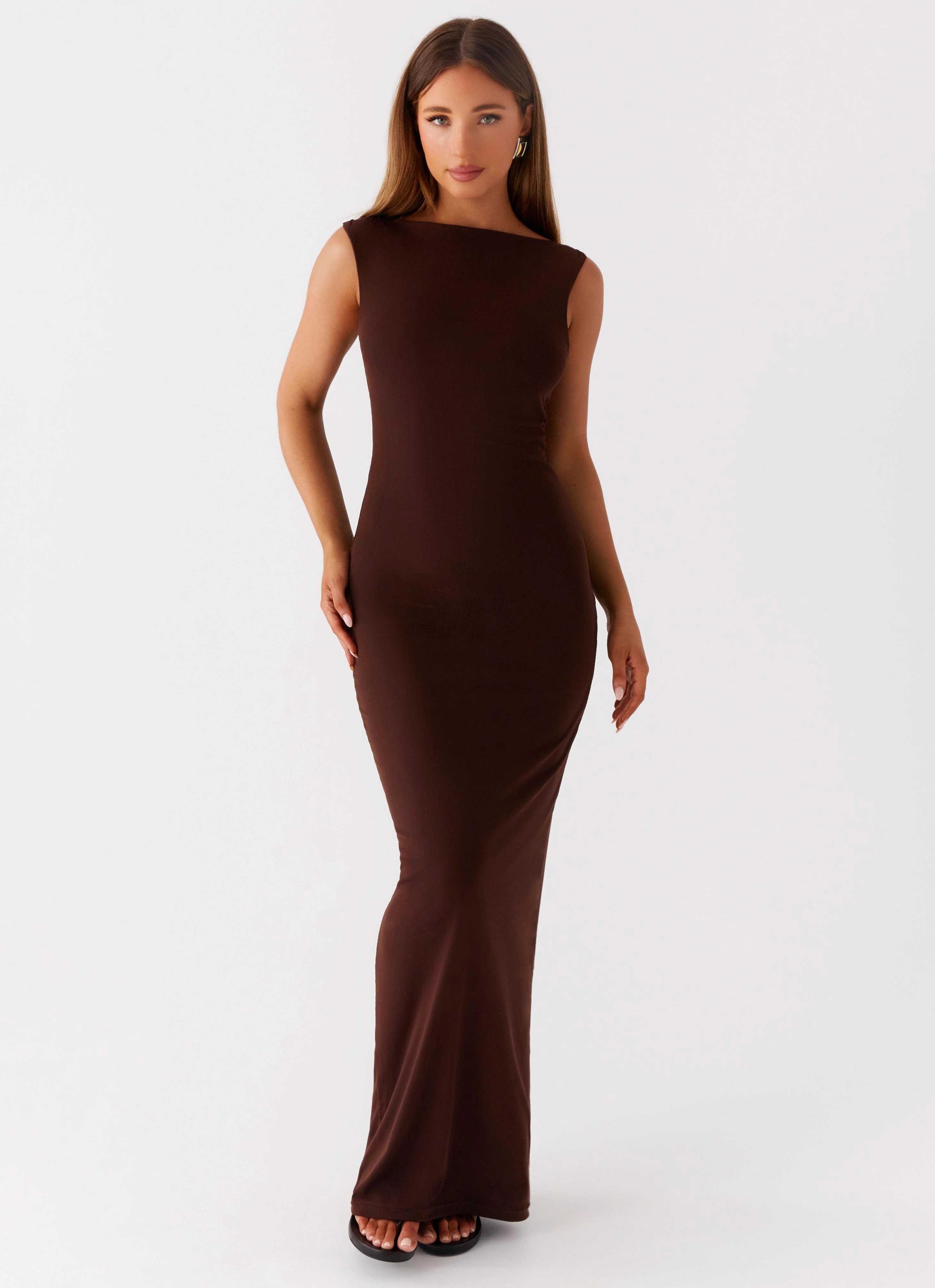 Classic Mood Trendy Fit Look Earthbound Muse Maxi Dress - Chocolate