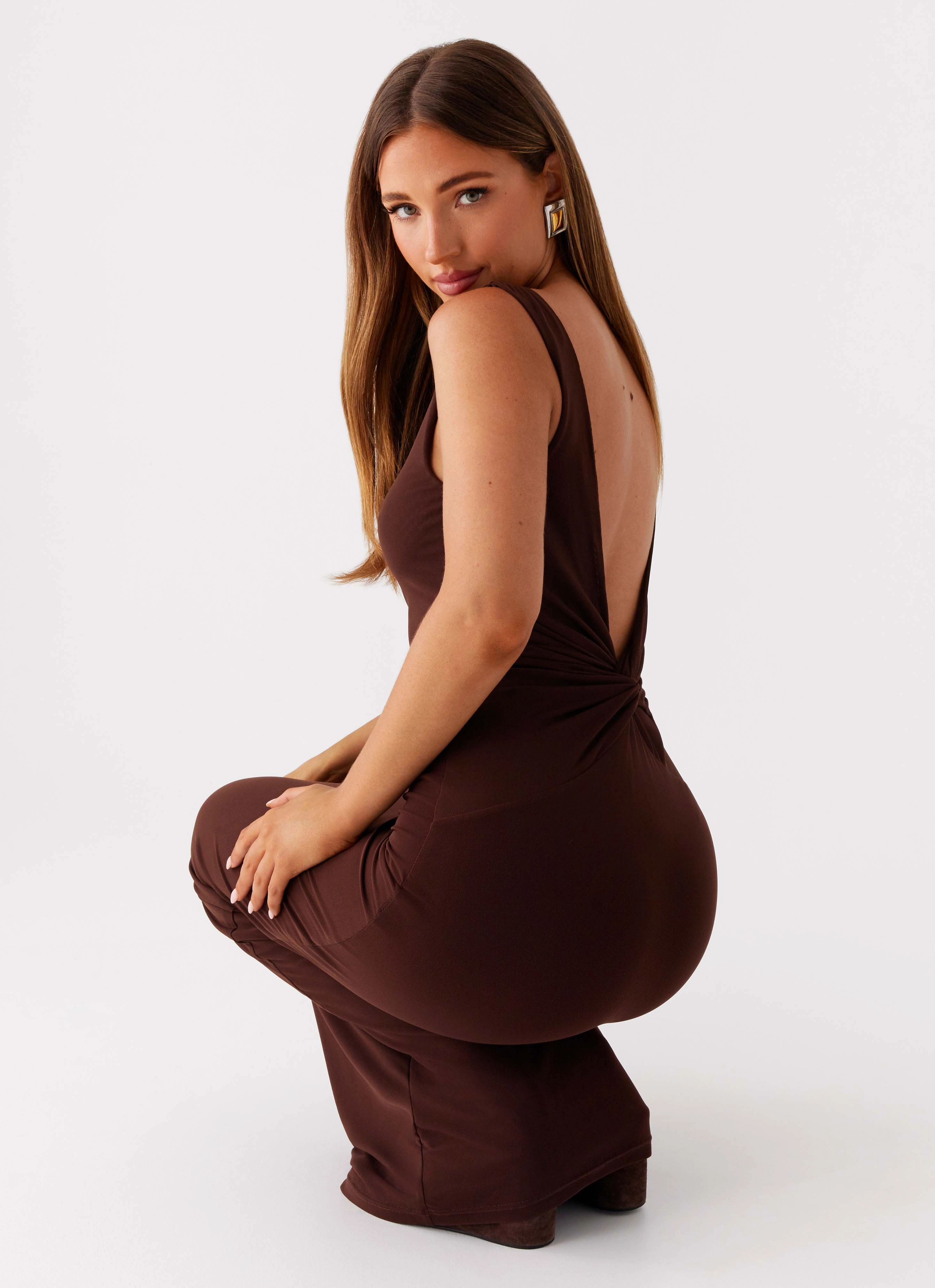 Earthbound Muse Maxi Dress - Chocolate Sophisticated Touch Soft Material