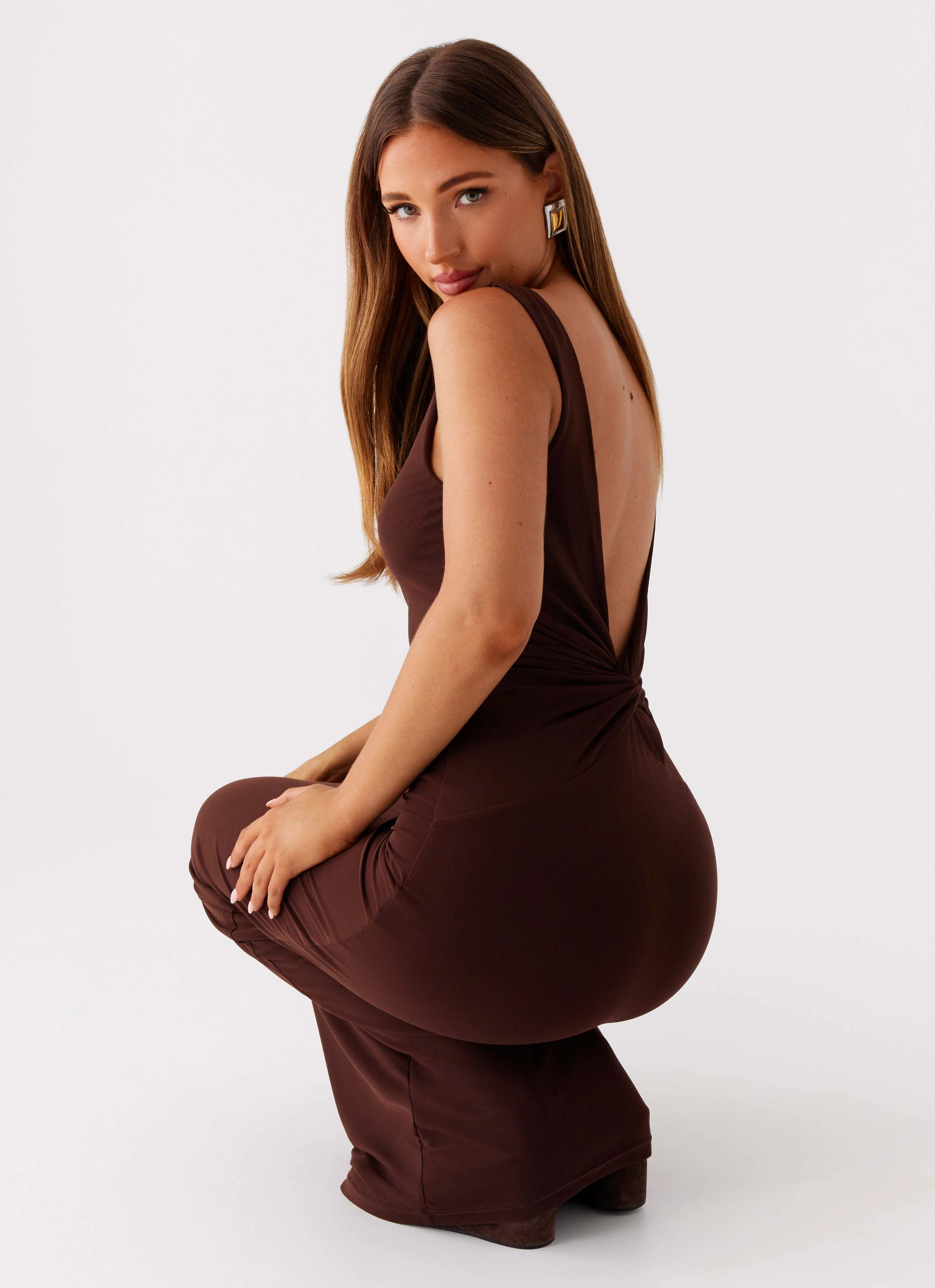 Seamless-Look Effortless Vibe Earthbound Muse Maxi Dress - Chocolate