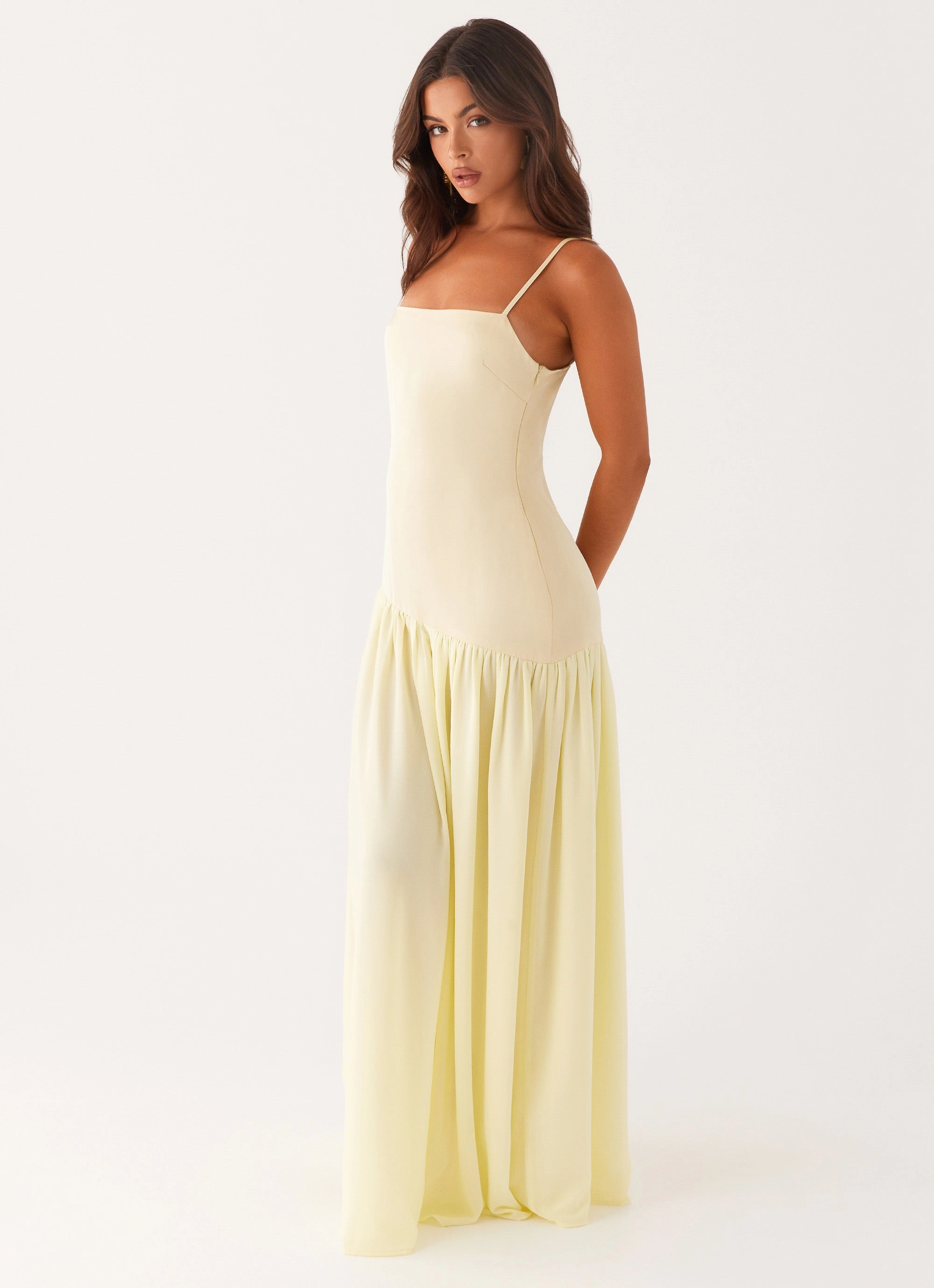 Youth Charm Neutral Layer Asteria Maxi Dress - Yellow