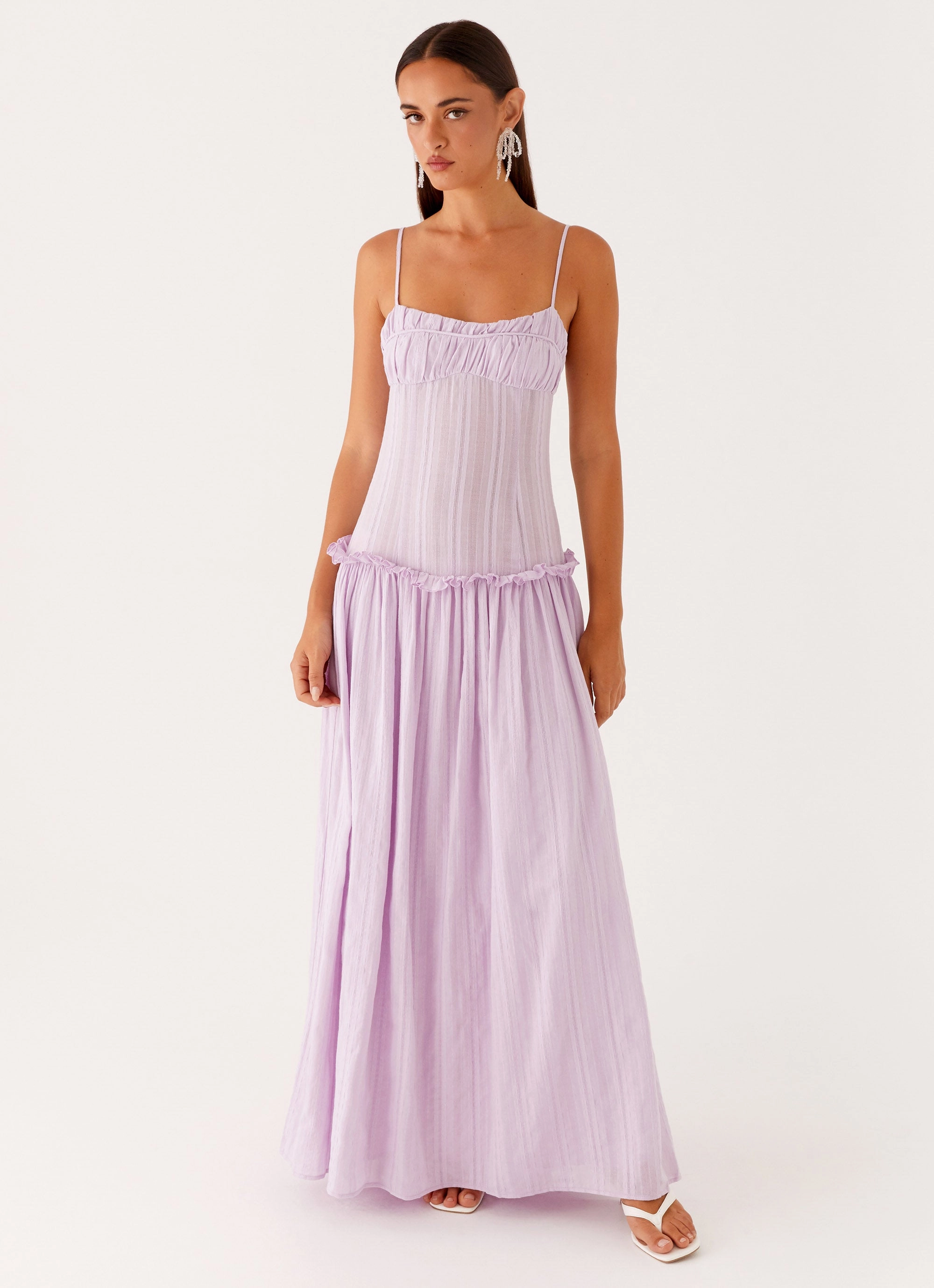 Soft Tone Jacinda Drop Waist Maxi Dress - Lavender