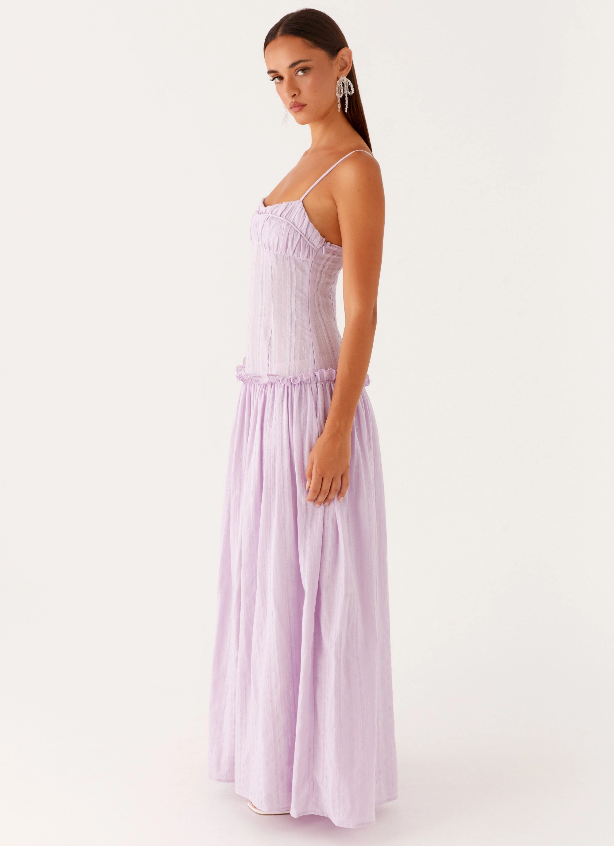 Tulle Flow Jacinda Drop Waist Maxi Dress - Lavender
