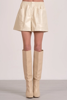 Easy Breezy Leather Shorts  - White Chilly Day Layers