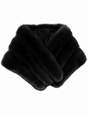 Fleur de Cam??lia Fox Fur Shawl Taped Seams