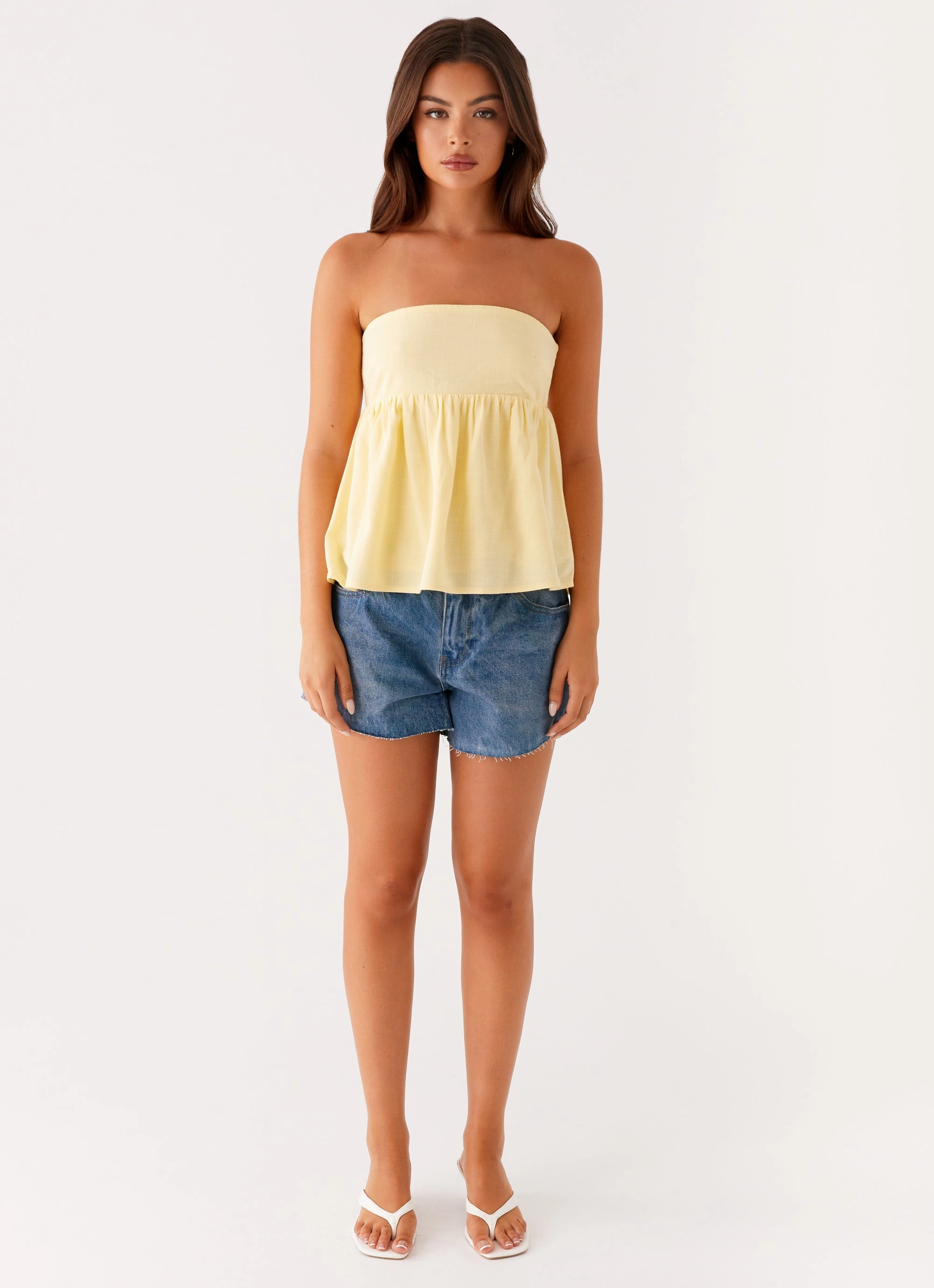 Cassie Tube Top - Yellow Ergonomic Fit Design HeatRegulating