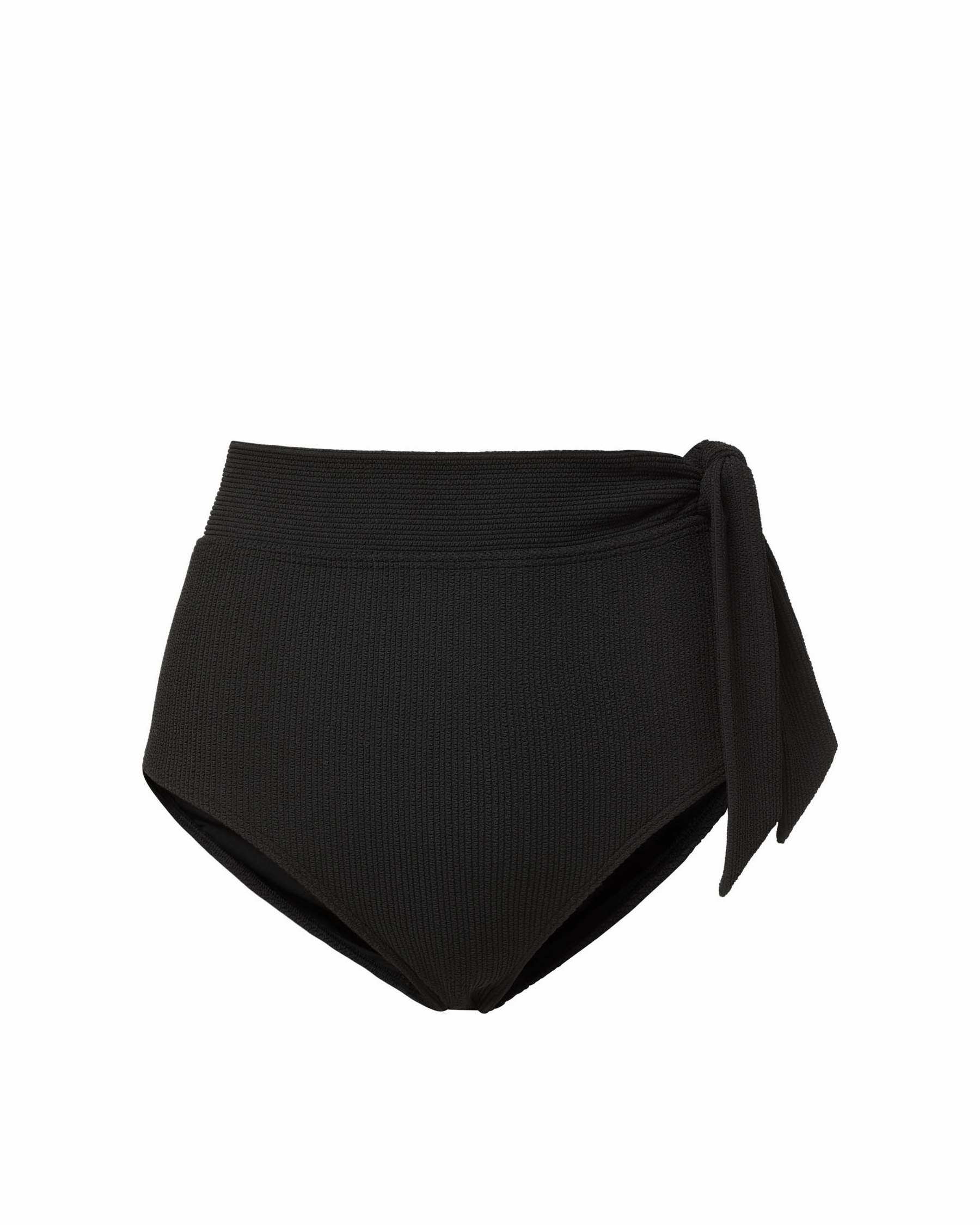 Must-Have Item Anti Pilling Technology Side Tie High Waist Bottom In Black Texture