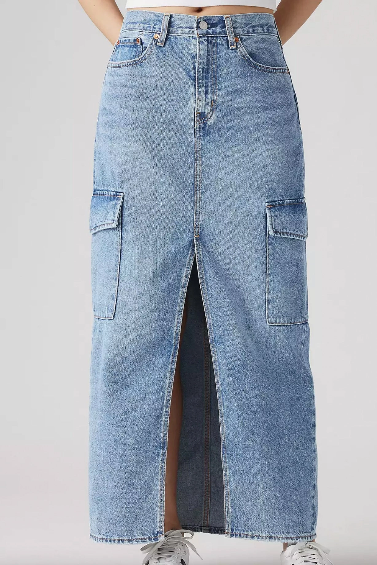 Levi's Ankle Column Cargo Skirt LayeredNeckline