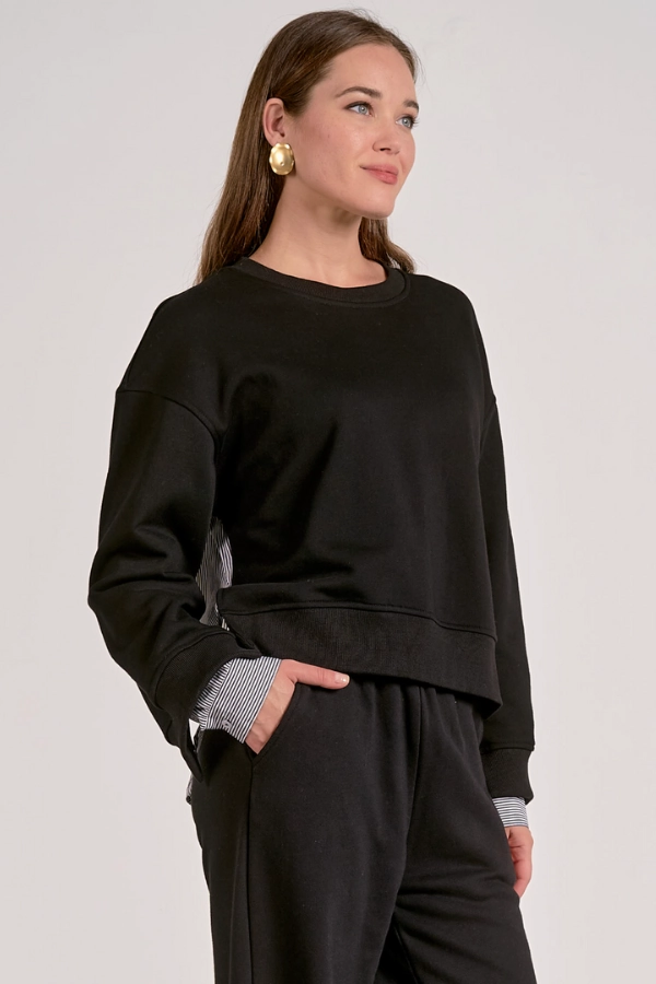 Flexible Ribbing Bound Seam Finish Easy On Me Pullover