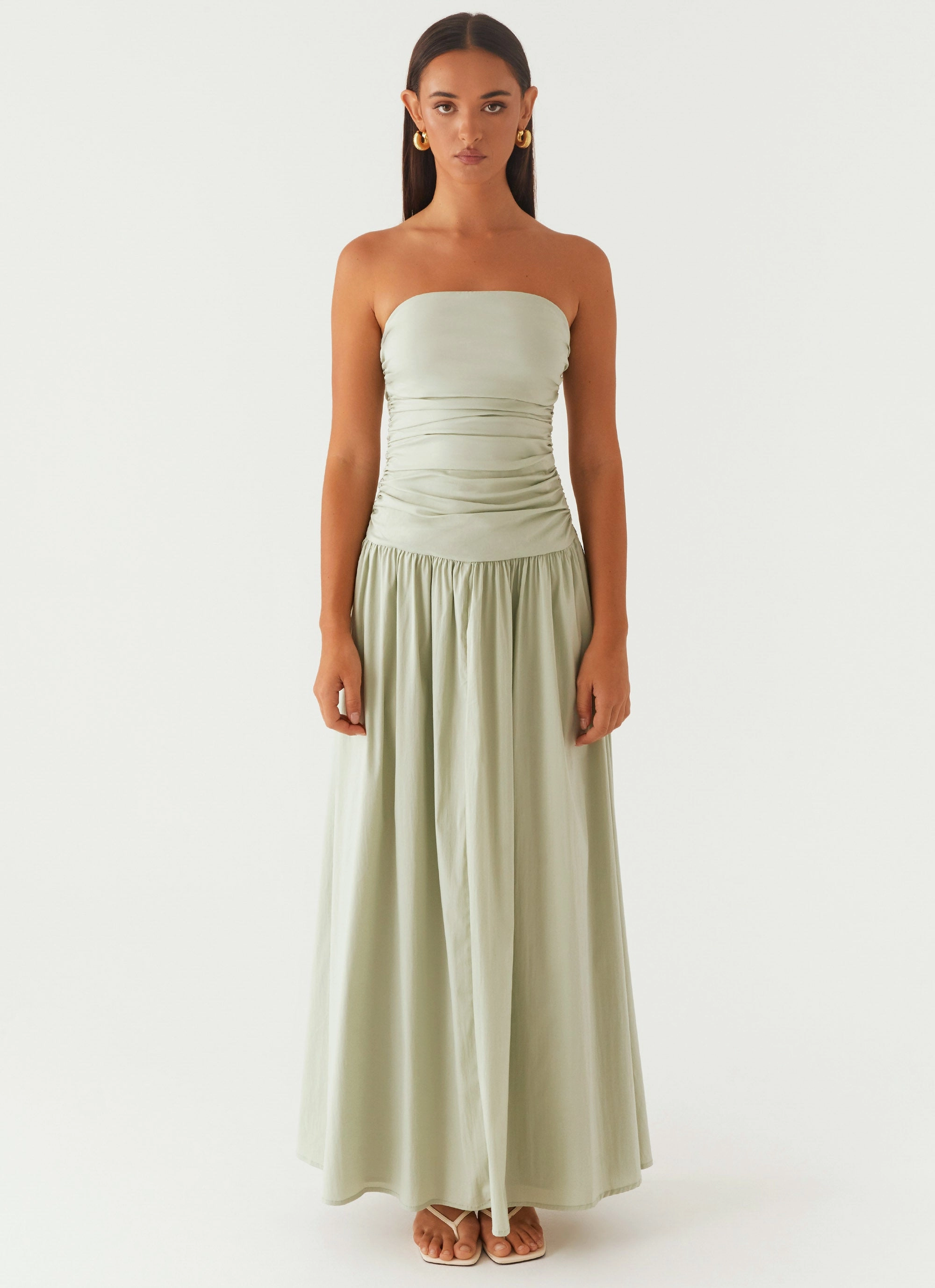 Low Key Pure Tone Carmel Maxi Dress - Sage