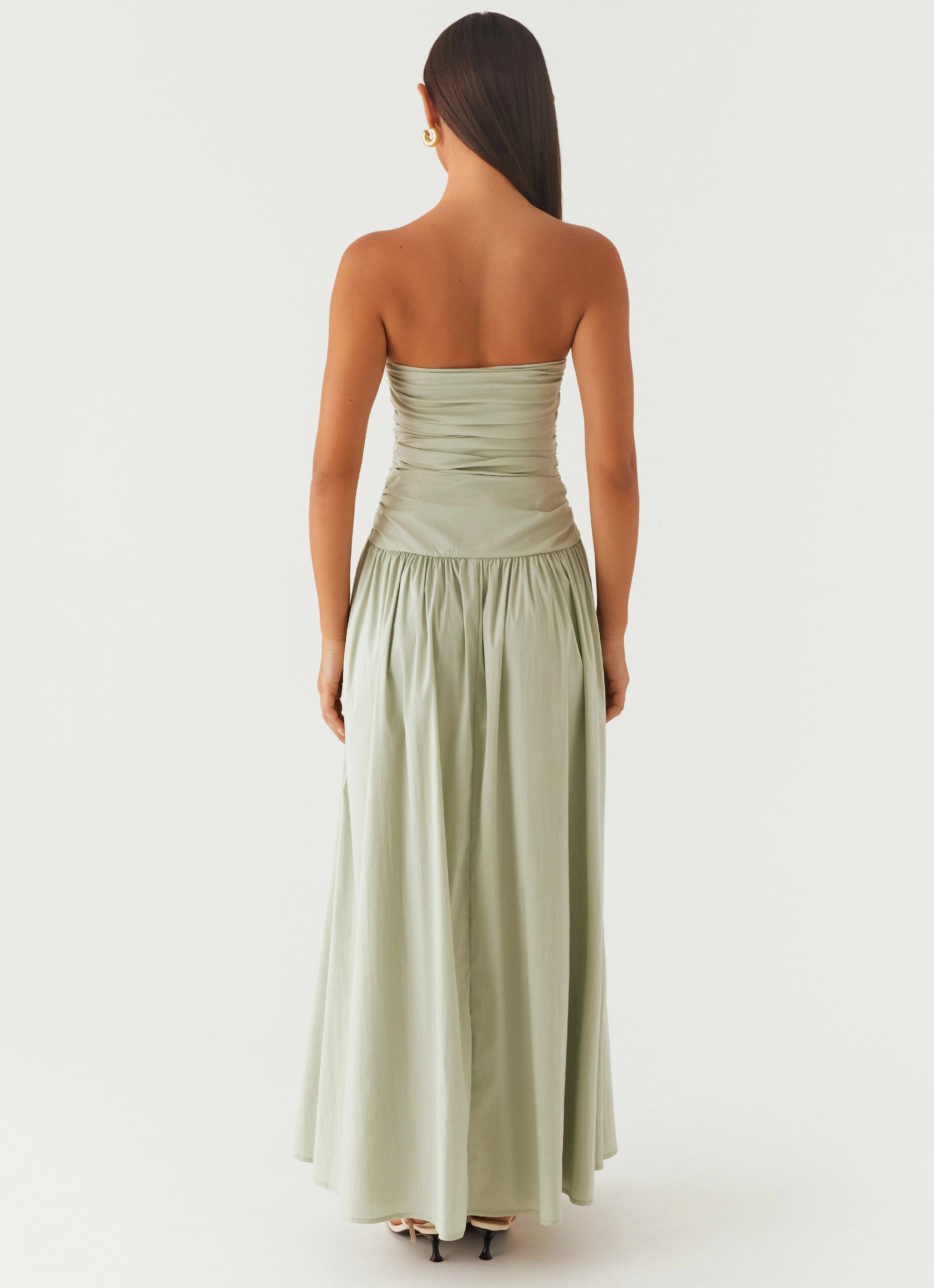 Adjustable Straps Carmel Maxi Dress - Sage