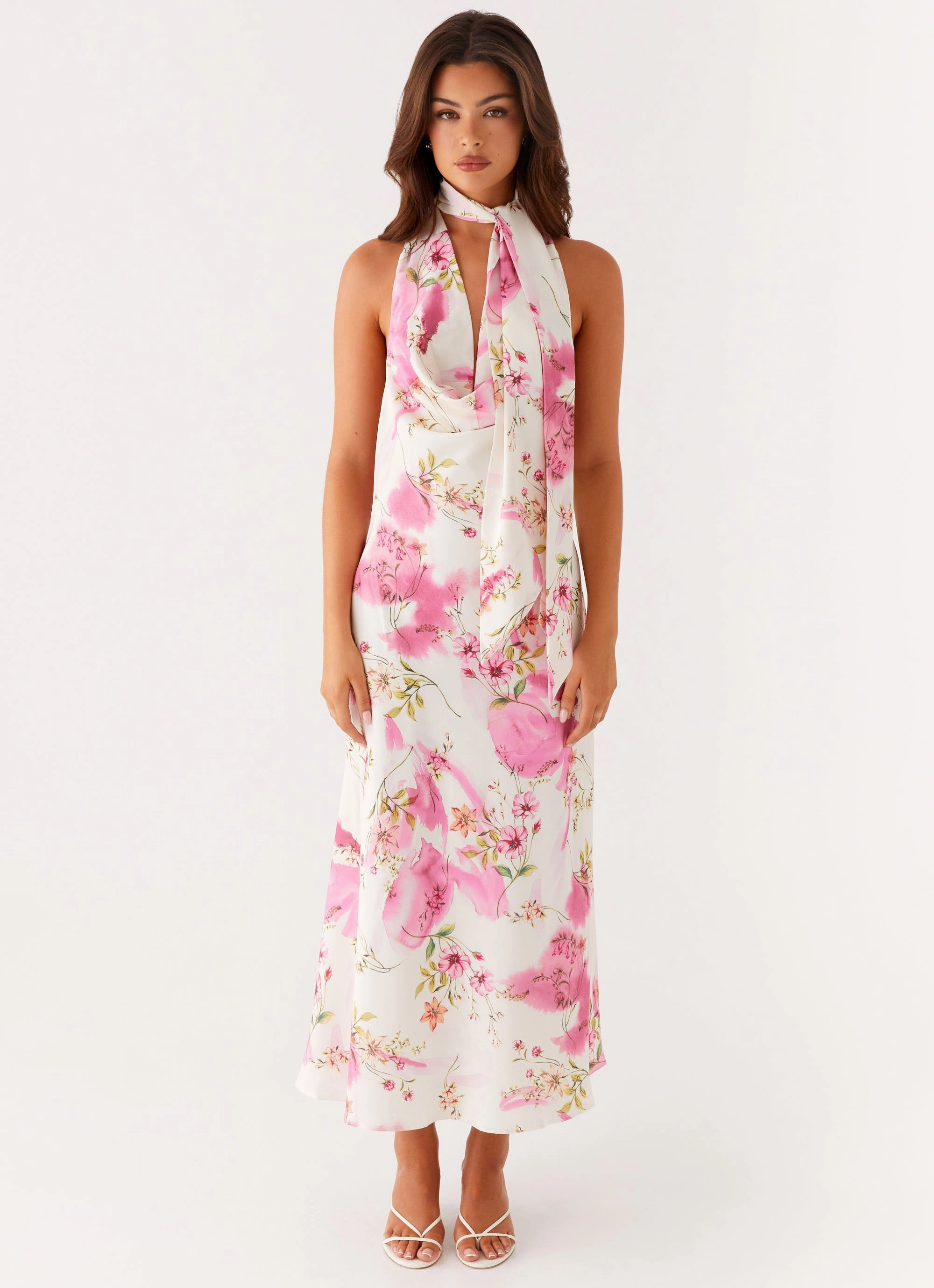 Adjustable-Length Jensen Midi Dress - Ivory Floral Print