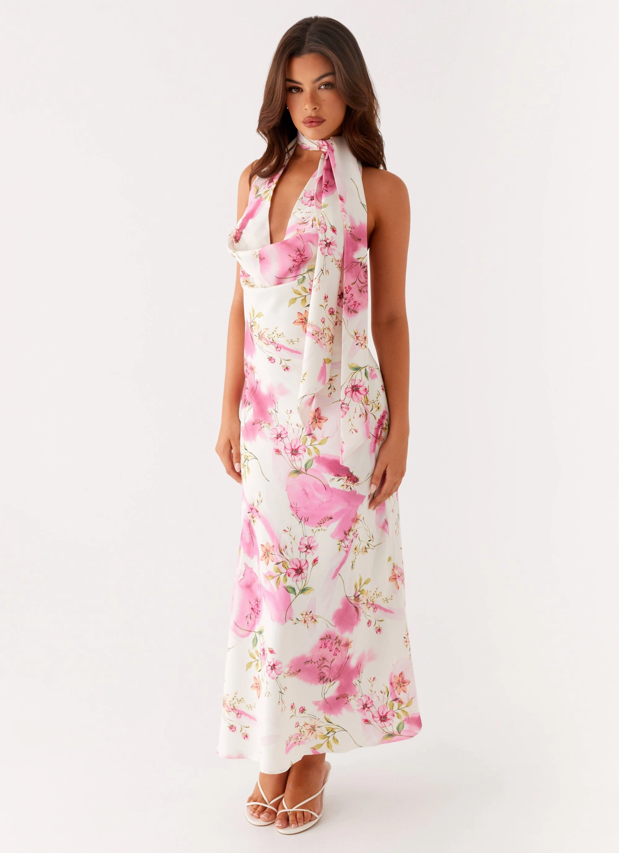 Jensen Midi Dress - Ivory Floral Print Simple Profile Soft Vibe