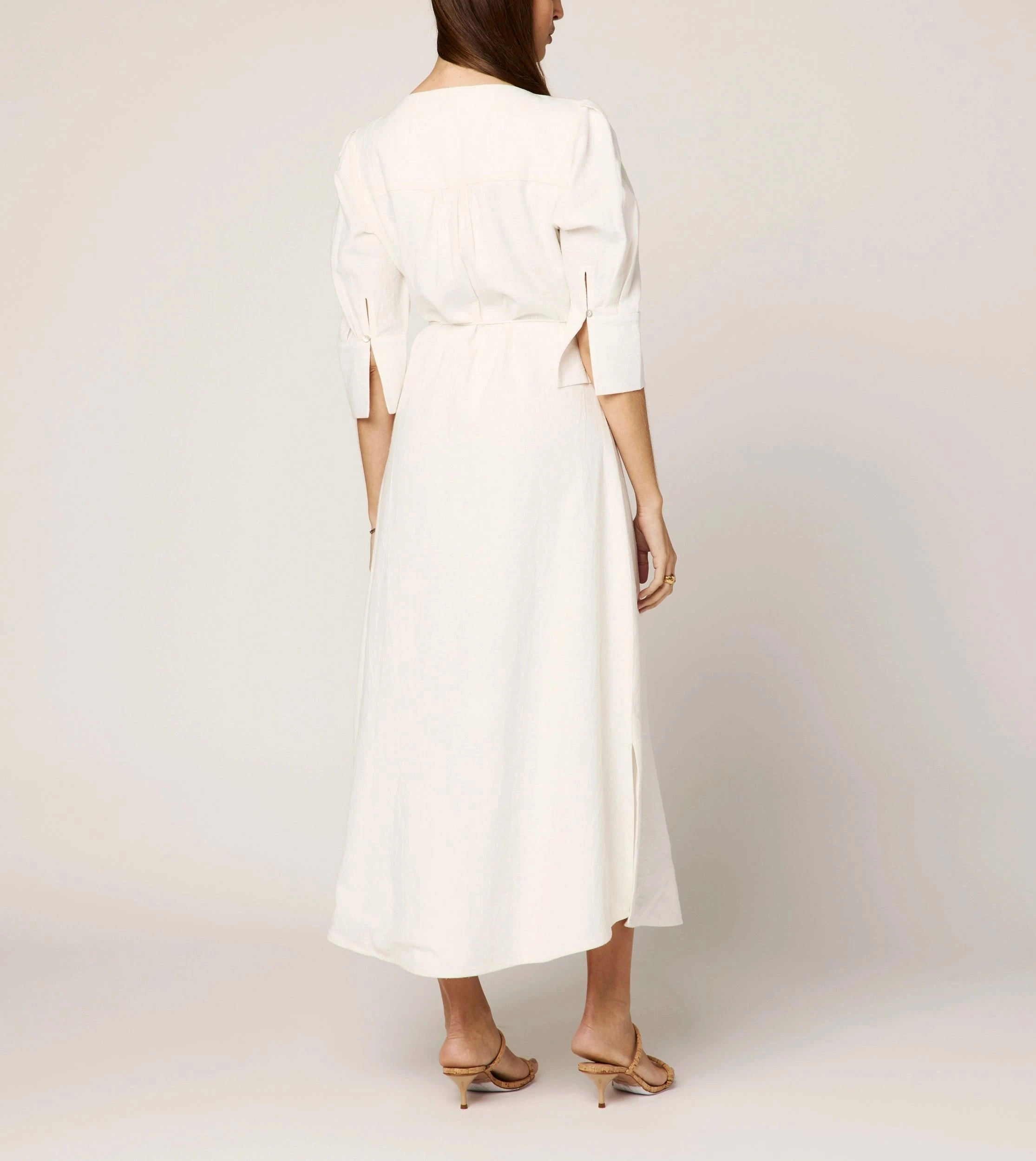 SlipResistant Flatlock Seam Technology Paria Midi Dress | Ivory