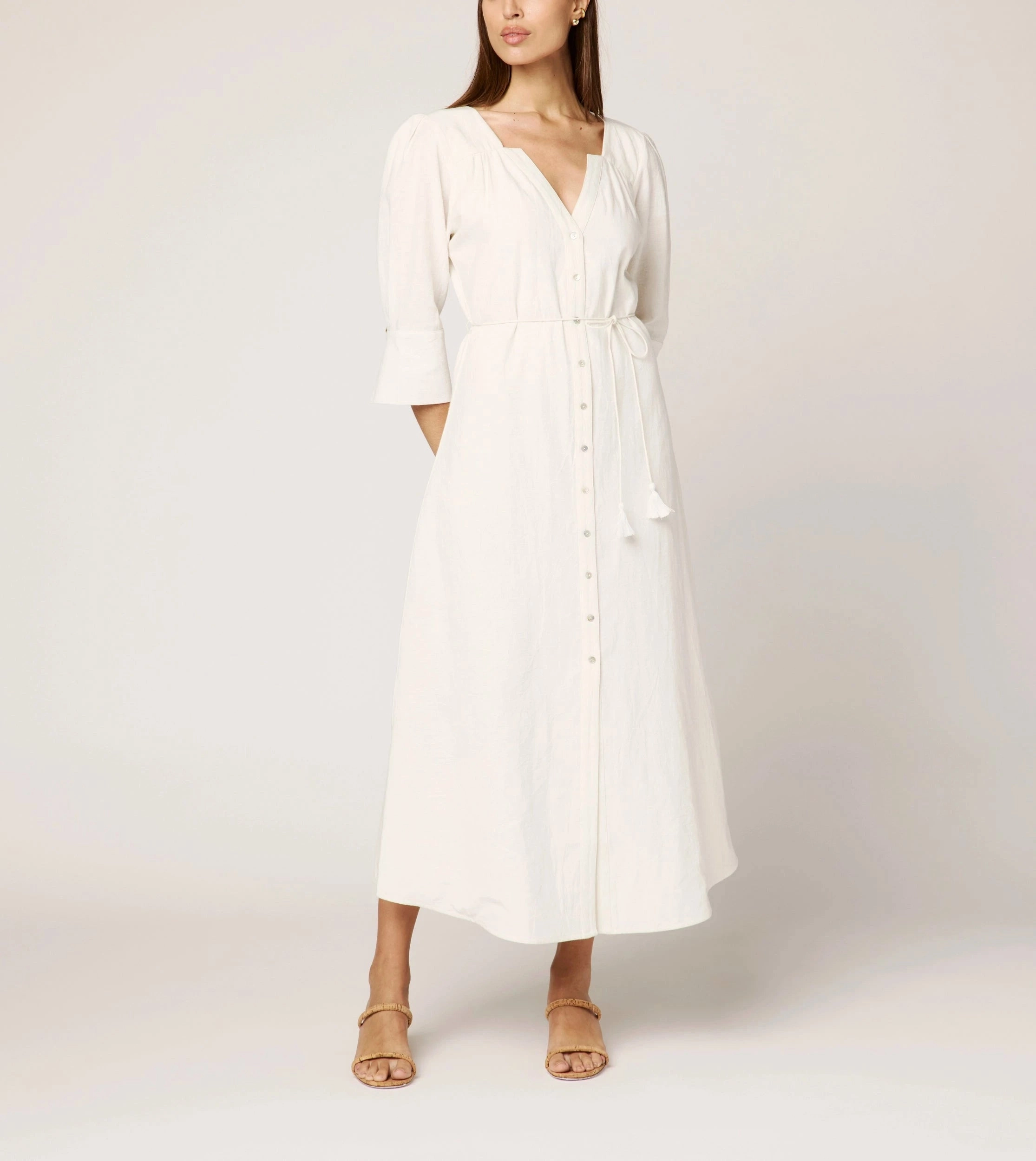 Simple formal dress Day-To-Night Wear Paria Midi Dress | Ivory
