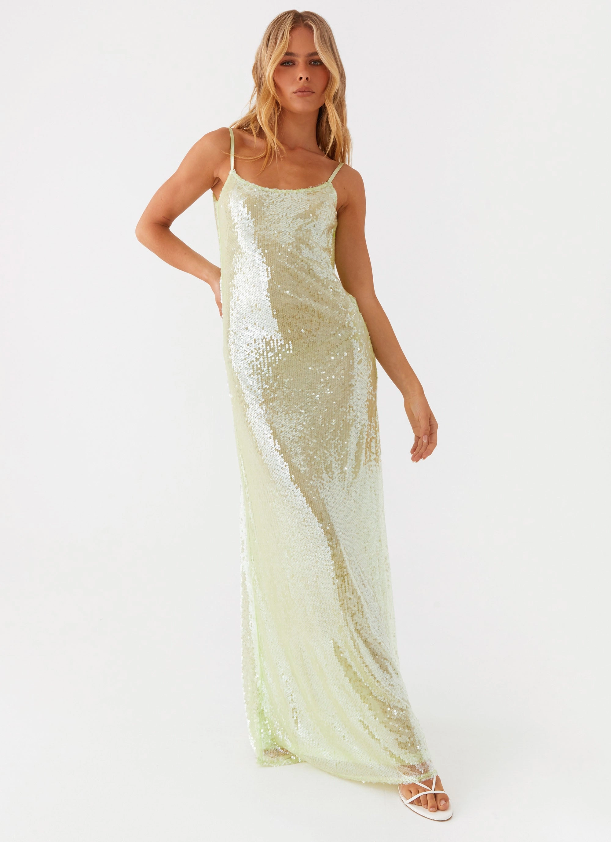 Higher Level Sequin Maxi Dress - Mint Style Blend