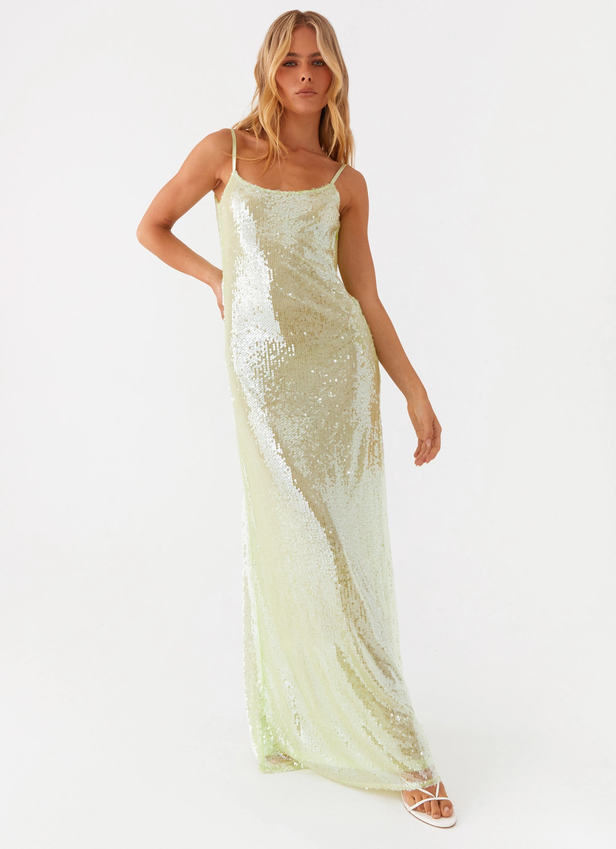Work or Play Higher Level Sequin Maxi Dress - Mint