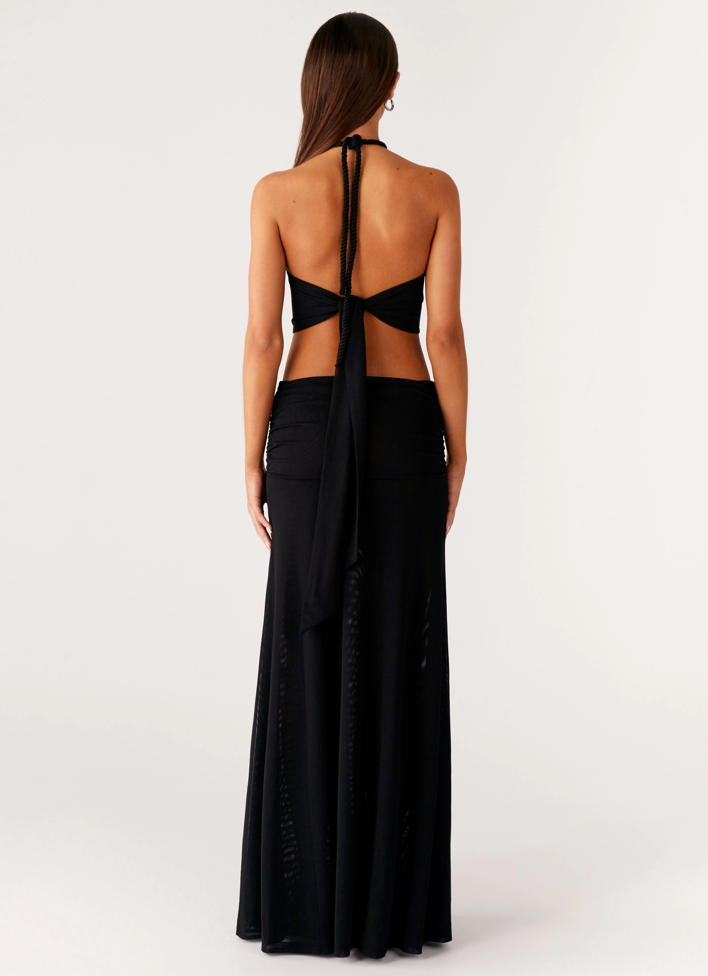 Only Love Maxi Dress - Black Cotton Touch Delicate Edge
