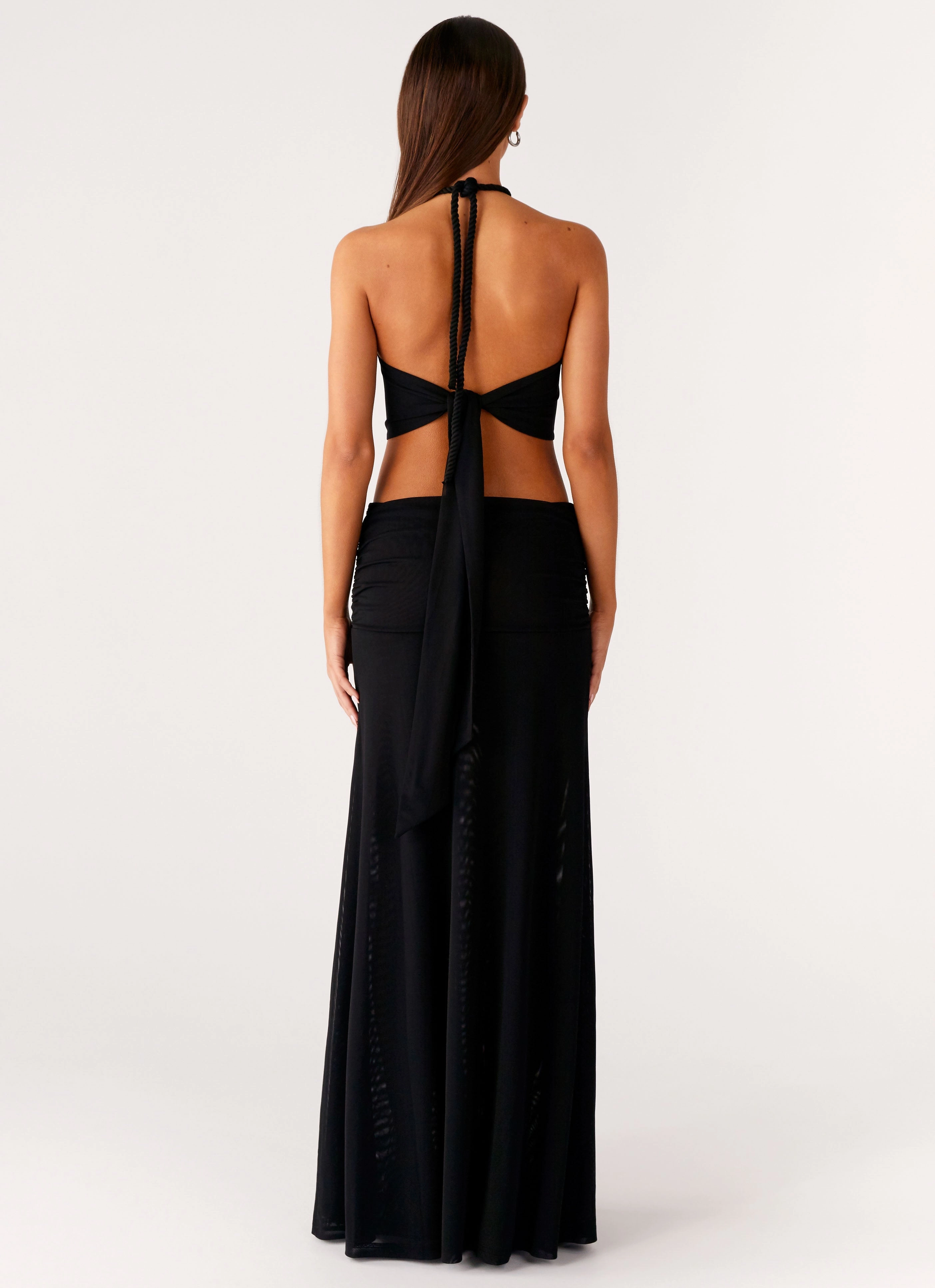 Slit-Hem Only Love Maxi Dress - Black