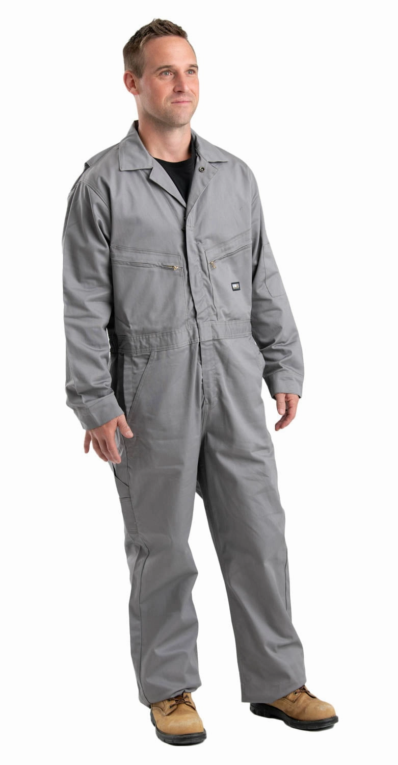 SeamlessShoulderPanels Mild Weather Layer Berne Mens Grey Cotton Blend FR Deluxe Coverall