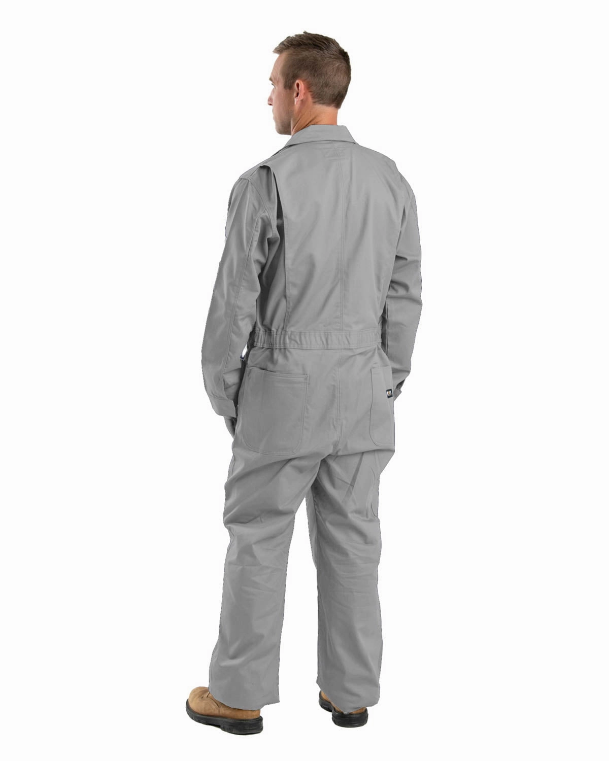 Berne Mens Grey Cotton Blend FR Deluxe Coverall Quick Dry Material