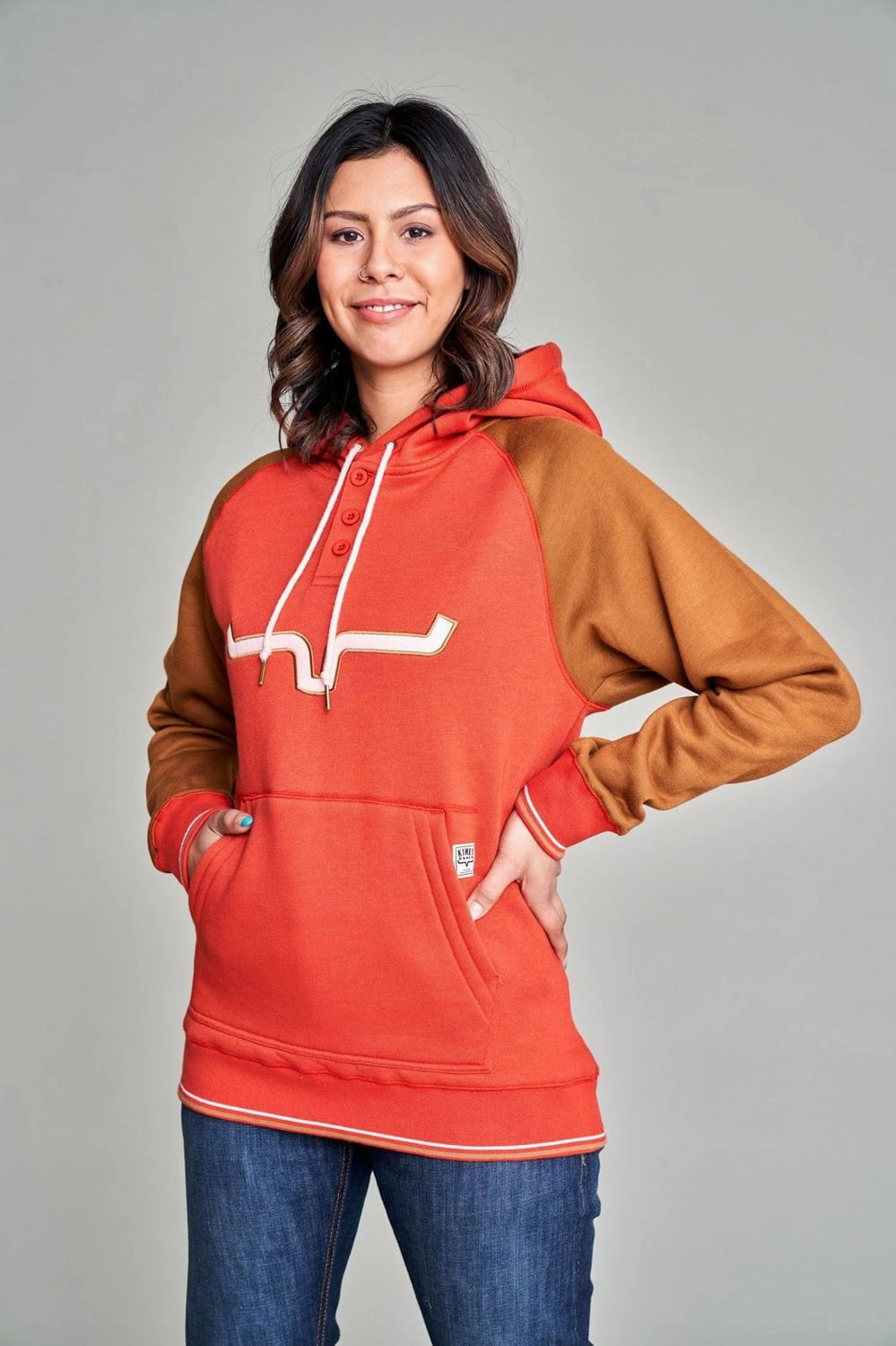Cold Days Casual Fit Silhouette Kimes Ranch Womens Amigo Burnt Red Cotton blend Hoodie